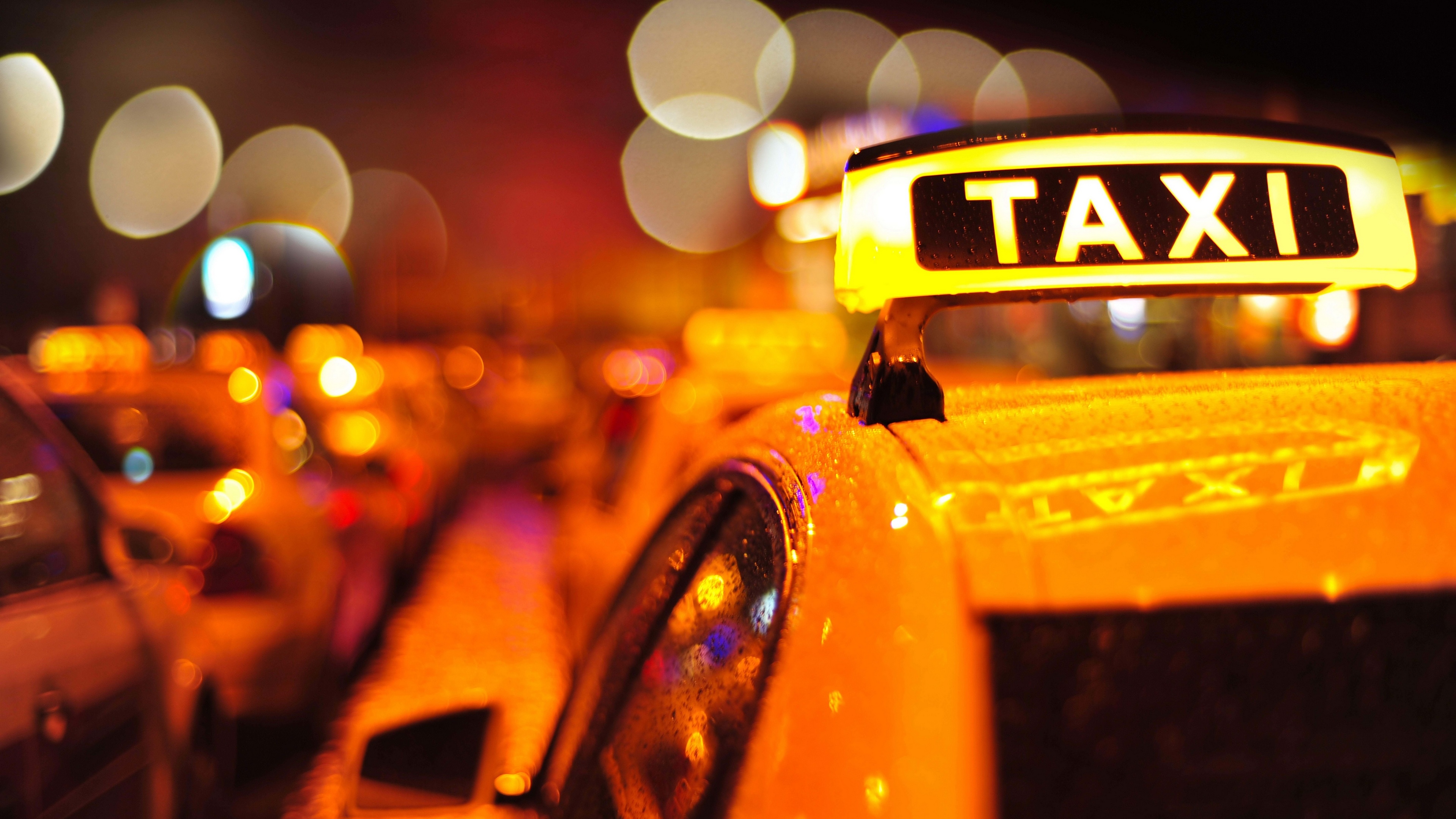 4K taxi wallpapers, High-resolution images, Colorful backgrounds, Urban transportation, 3840x2160 4K Desktop