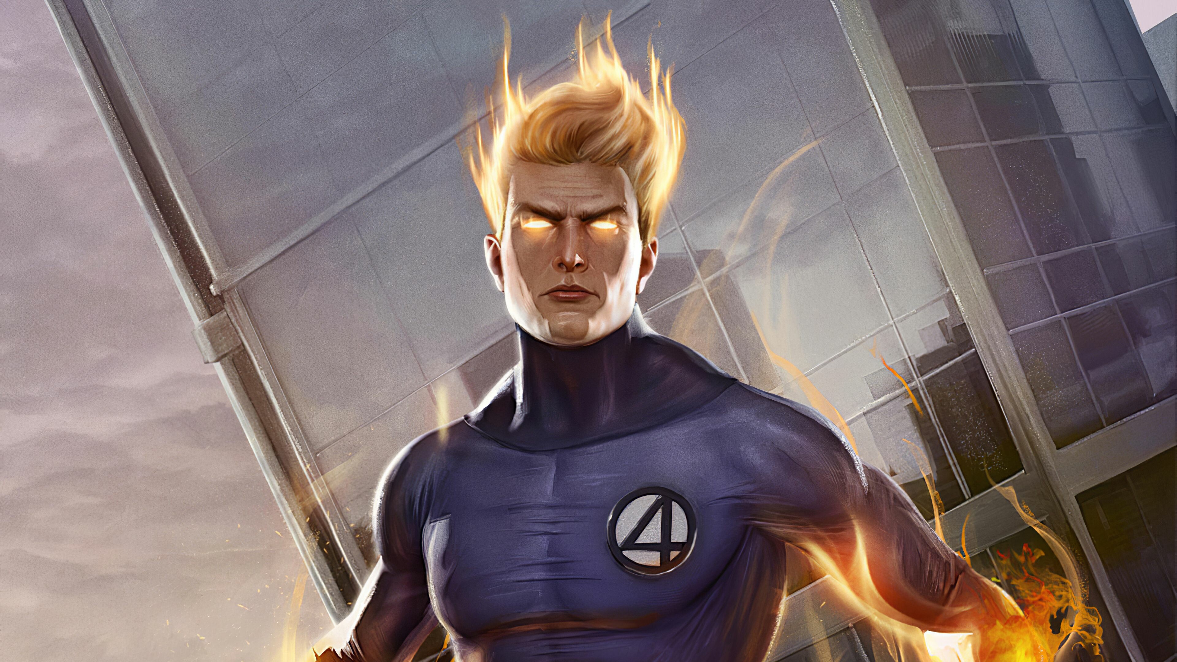 Human Torch, Fiery wallpapers, Desktop backgrounds, Flaming hero, 3840x2160 4K Desktop