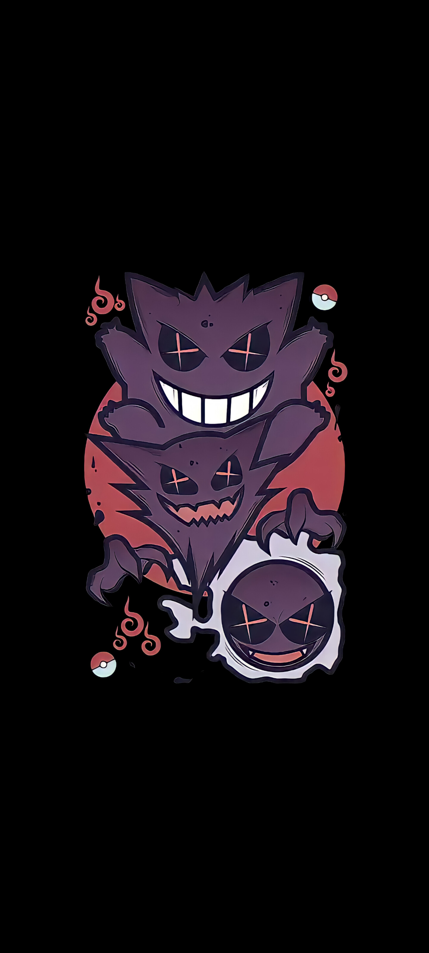 Gengar, Ghost type, Spooky Pokmon, Shadowy presence, 1440x3200 HD Phone