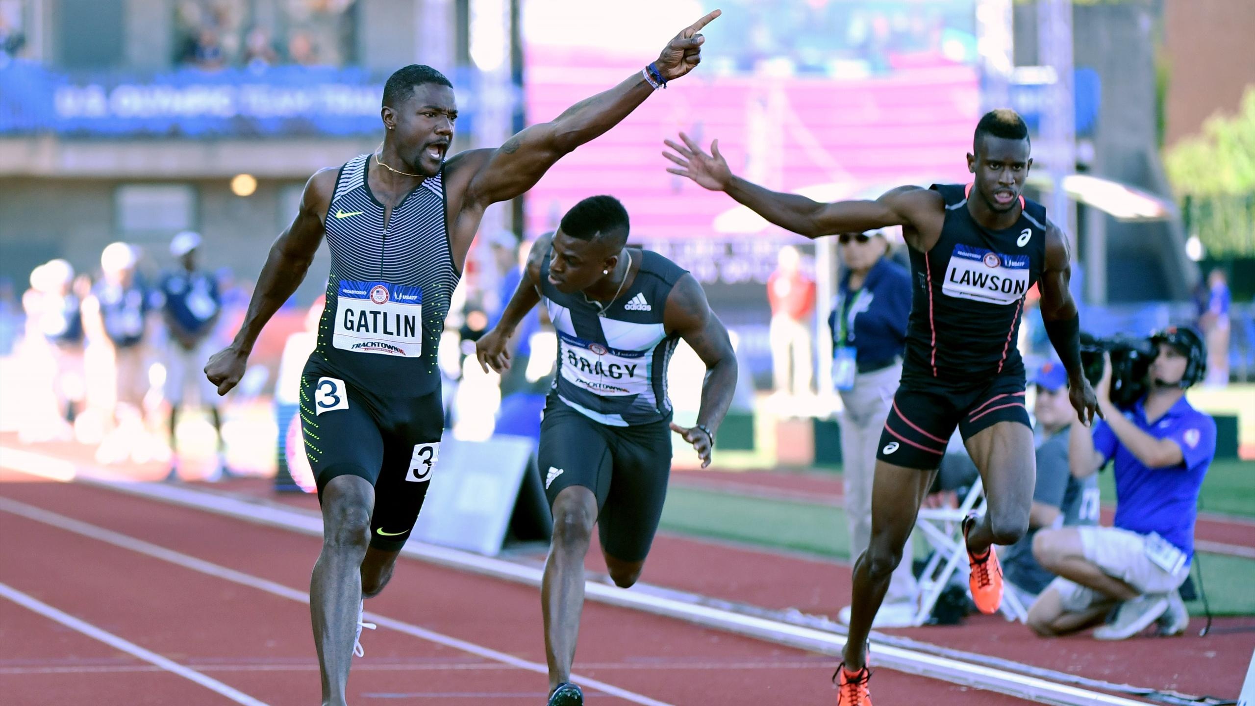 Justin Gatlin and Marvin Bracy, Jarrion Lawson Wallpaper, 2560x1440 HD Desktop