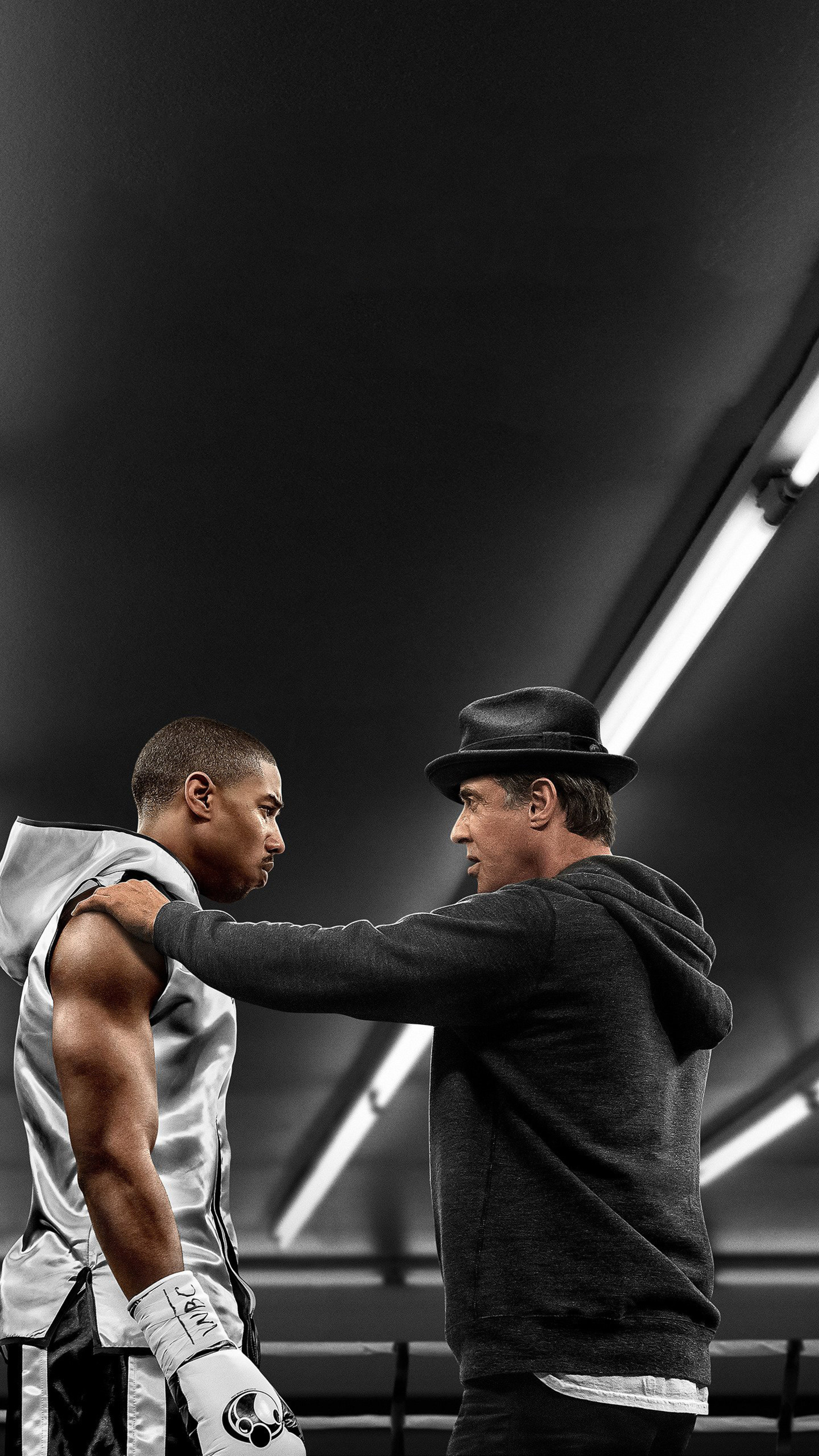 Creed, Michael B. Jordan and Sylvester Stallone, Powerful movie visuals, Striking wallpapers, 2160x3840 4K Phone