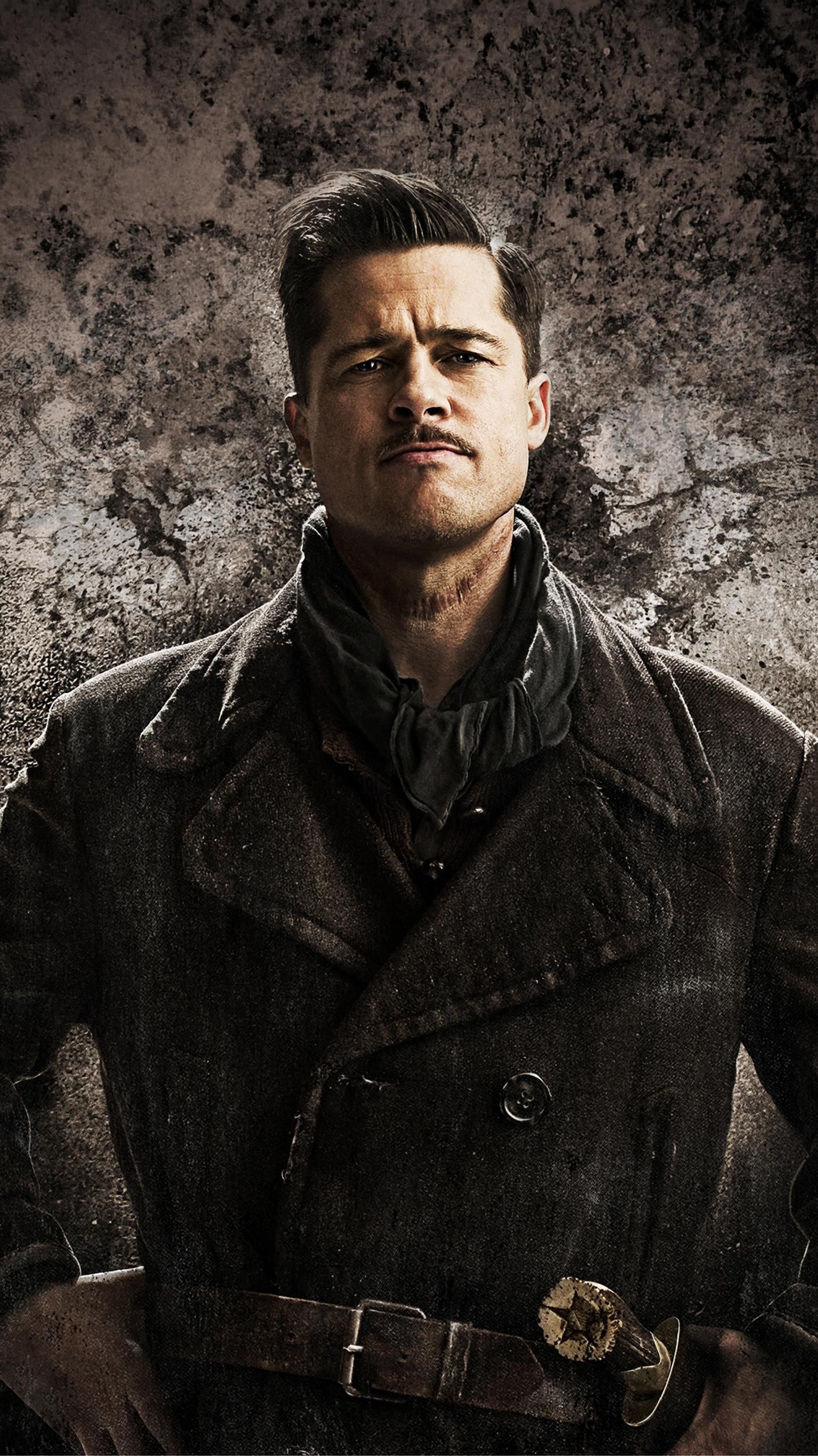 Lieutenant Aldo Raine, Brad Pitt Wallpaper, 1540x2740 HD Phone