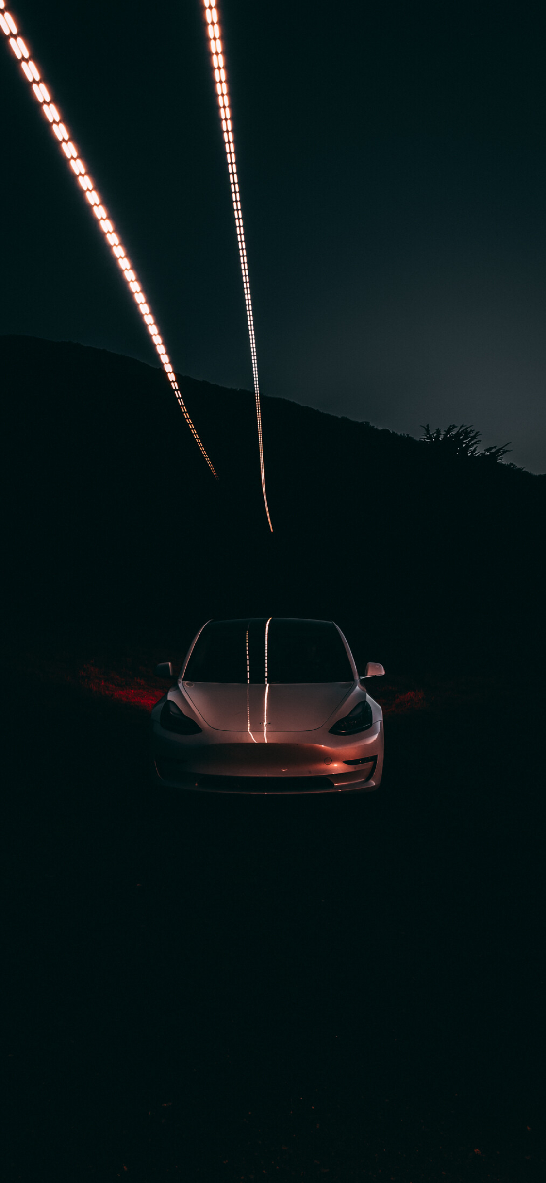 Tesla Model Y, Night backgrounds, 1130x2440 HD Phone