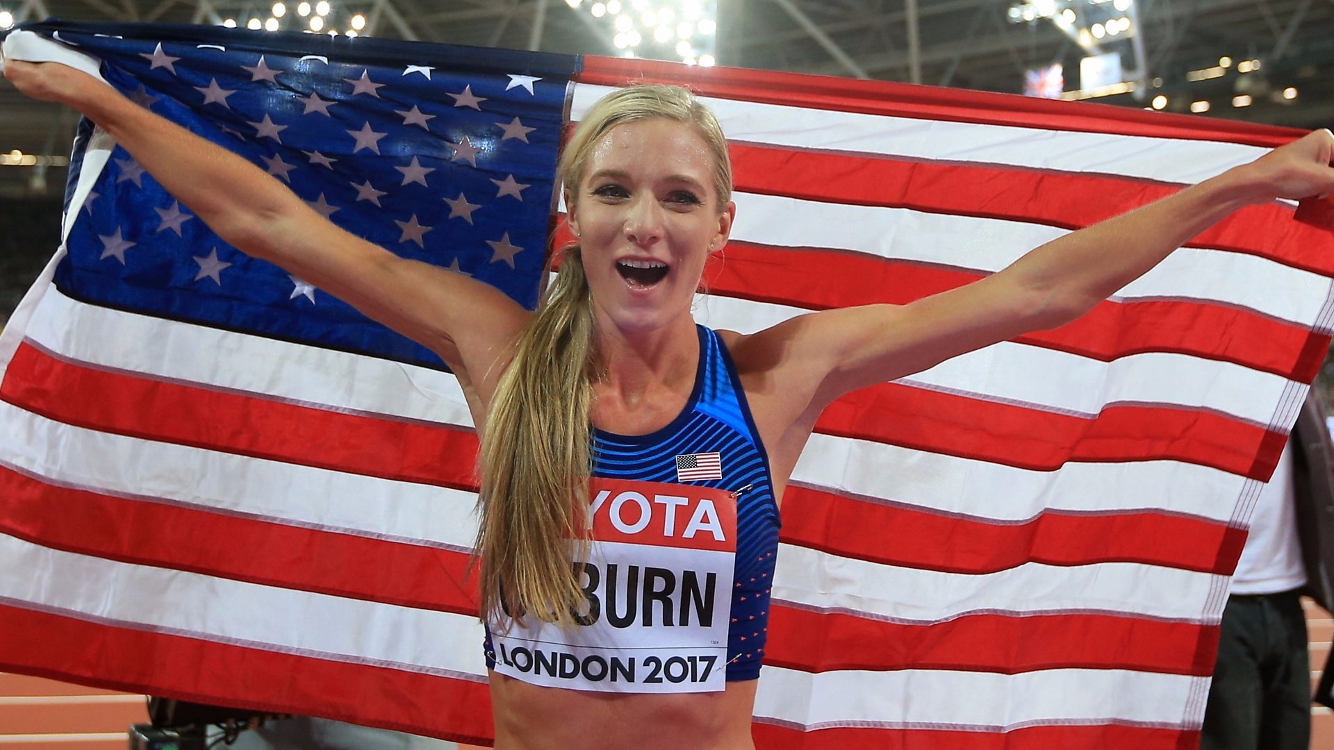 Emma Coburn, Record-breaking race, American dominance, Stunning finish, 1920x1080 Full HD Desktop