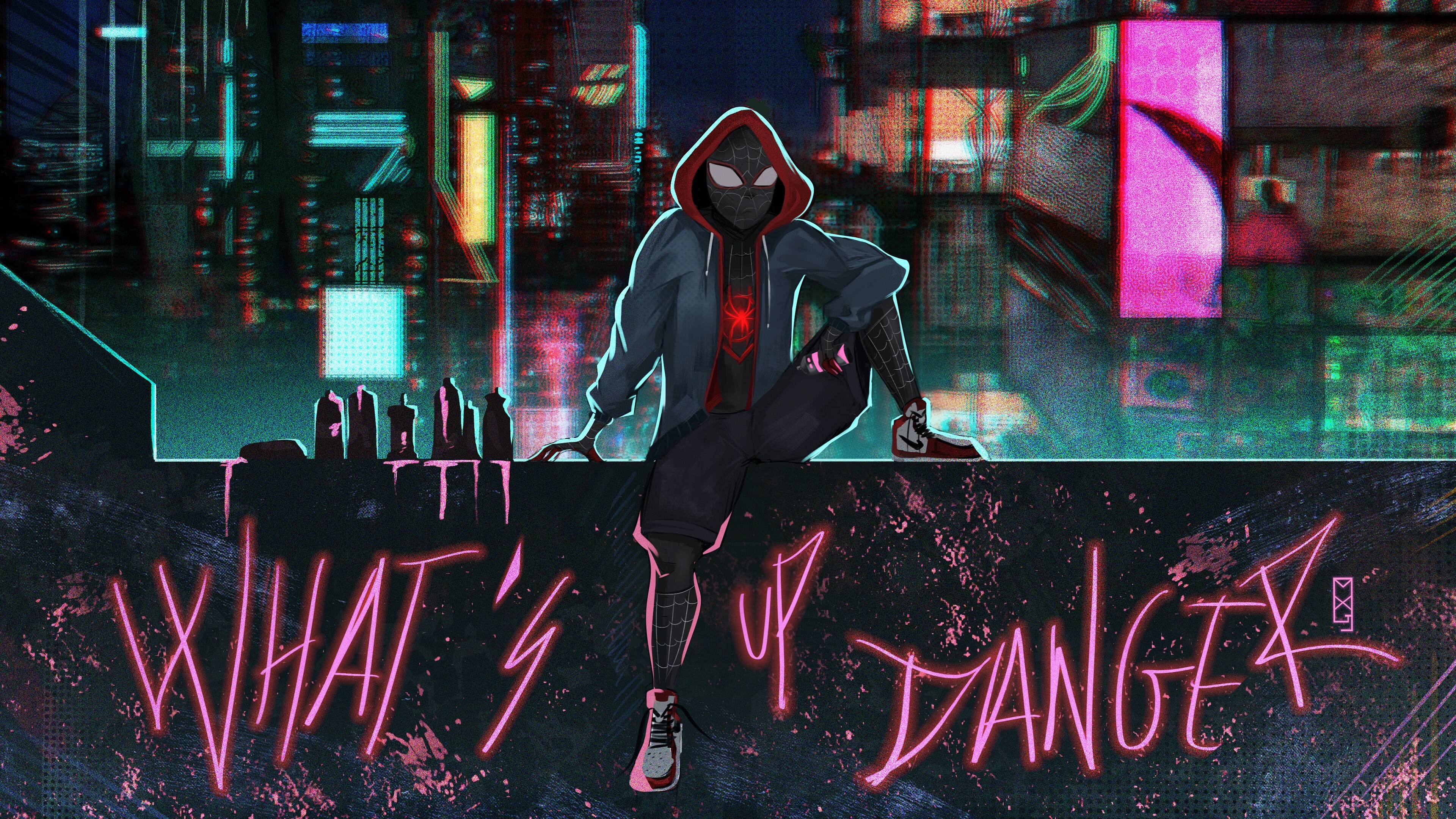 What's up danger, Spider-Man: Into the Spider-Verse Wallpaper, 3840x2160 4K Desktop