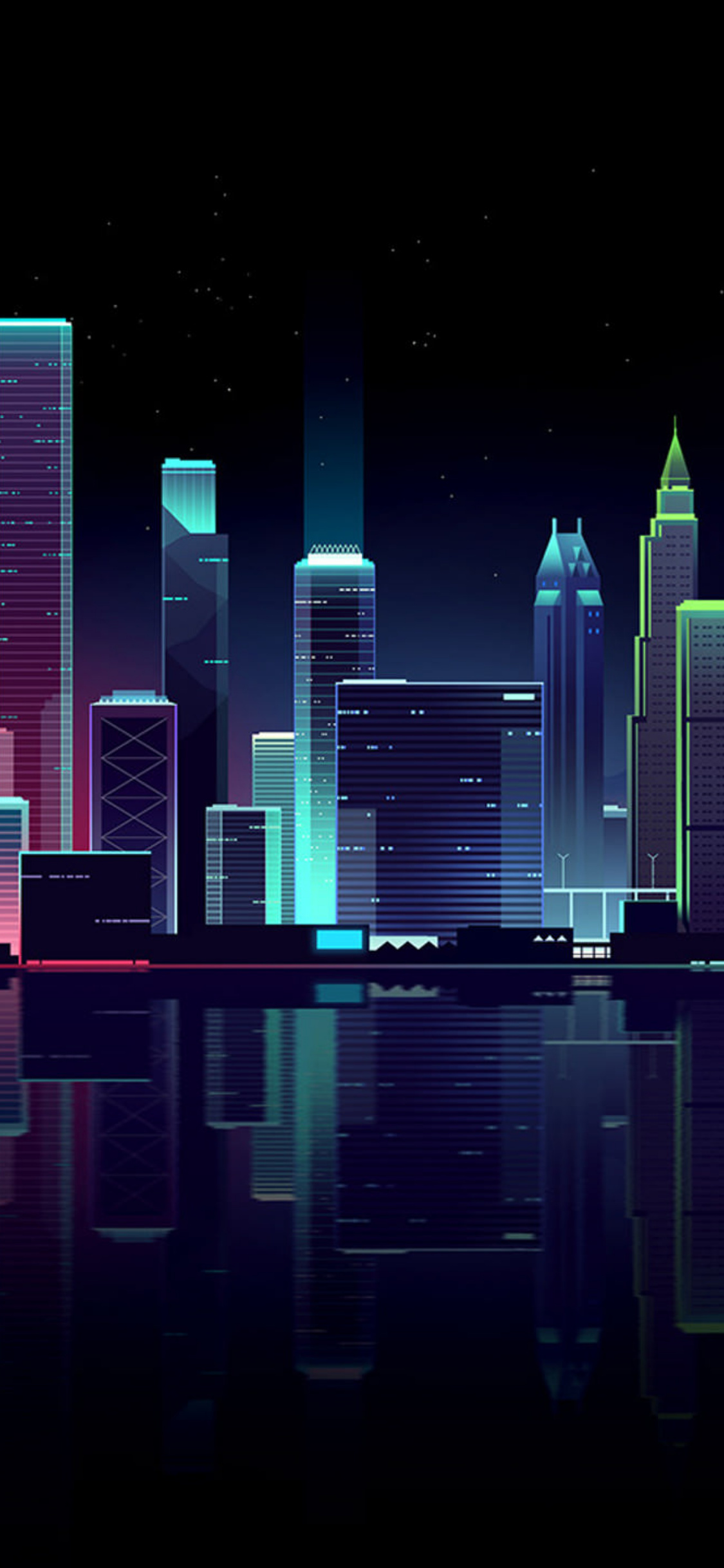 Neon Skyline, Neon city, Cityscape wallpaper, Scenery wallpaper, 1130x2440 HD Phone