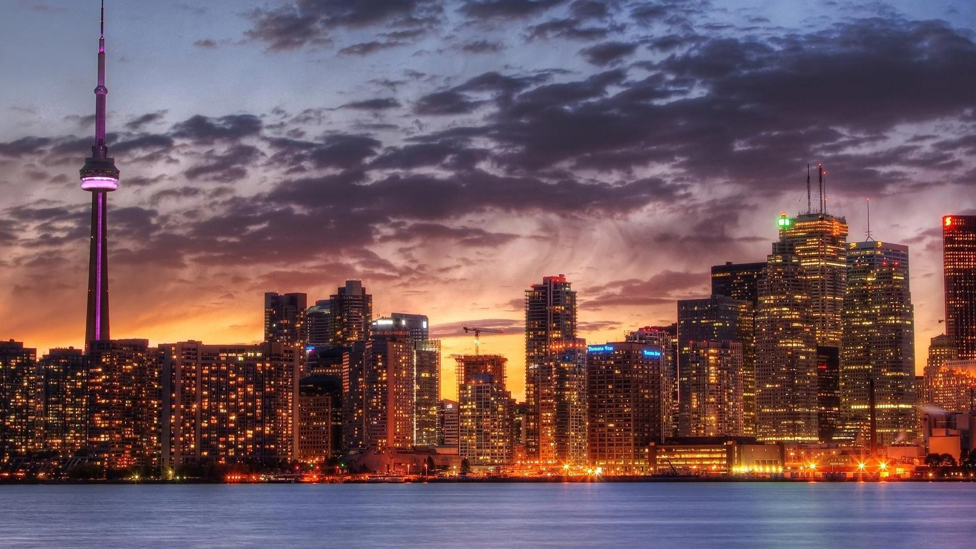 Toronto Skyline, Travels, Sunset, HD wallpapers, 1920x1080 Full HD Desktop