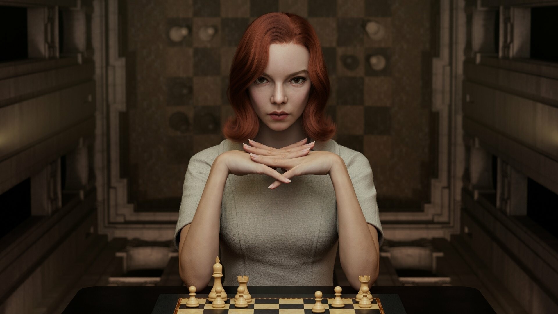 The Queen's Gambit HD wallpapers, Chess prodigy, Beth Harmon, Brilliant mind, 1920x1080 Full HD Desktop