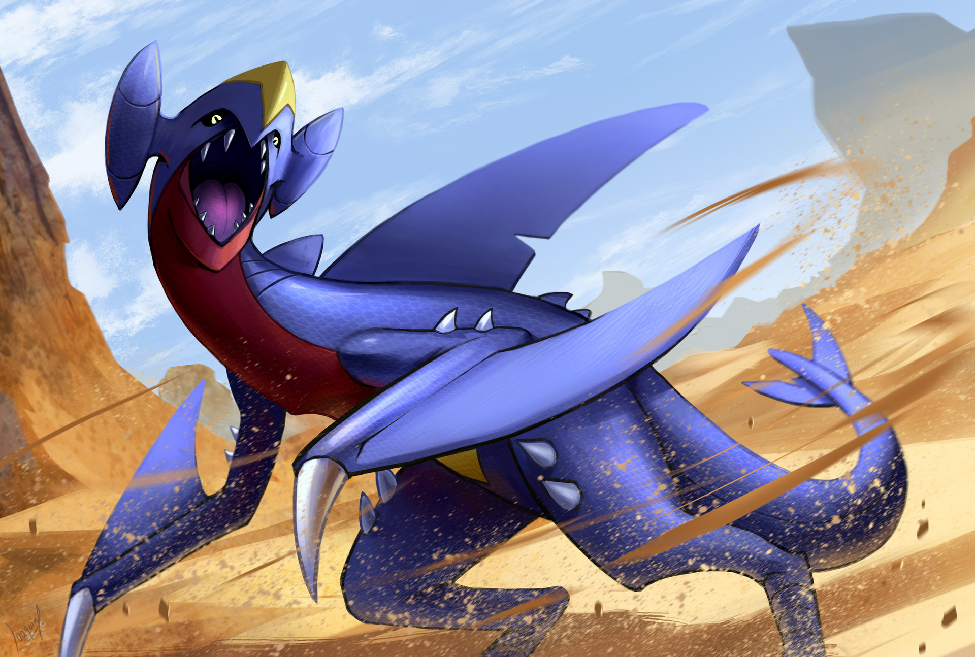 Garchomp Gaming, Artstation Garchomp fanart, Garchomp artwork, Garchomp, 1920x1300 HD Desktop