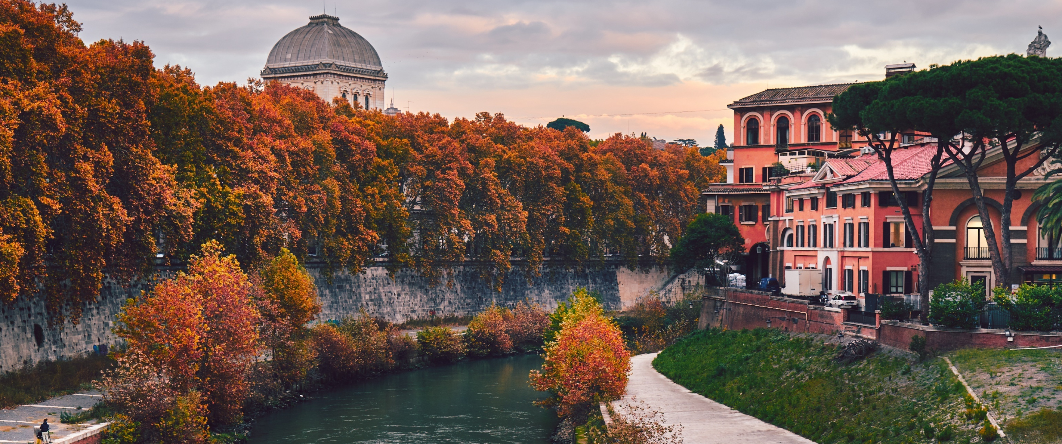 Rome Italy wallpaper, Beautiful cityscape, Italian charm, Memorable moments, 3440x1440 Dual Screen Desktop