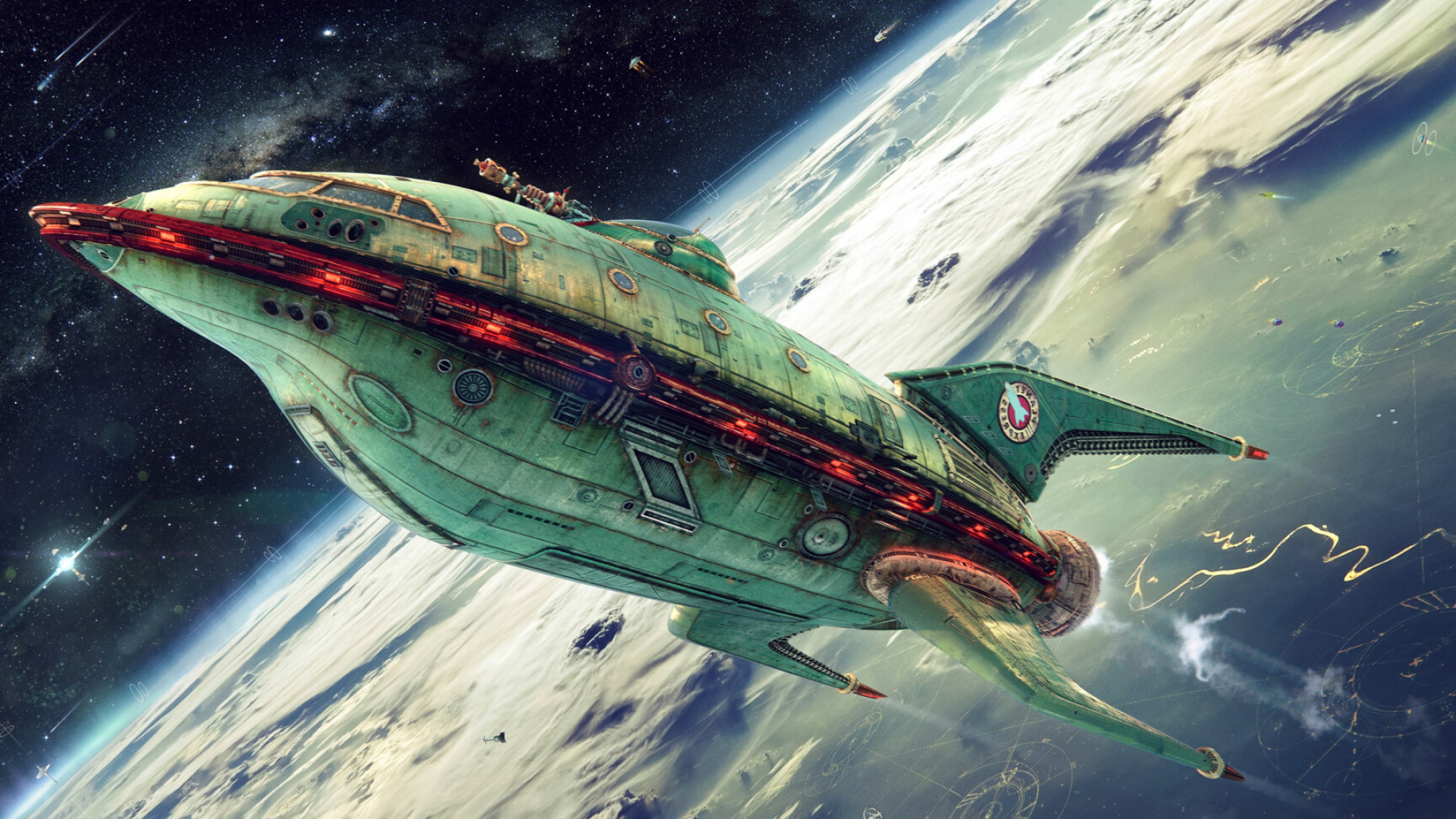 Planet Express spaceship, Futurama wallpapers, Sci-fi world, 1920x1080 Full HD Desktop