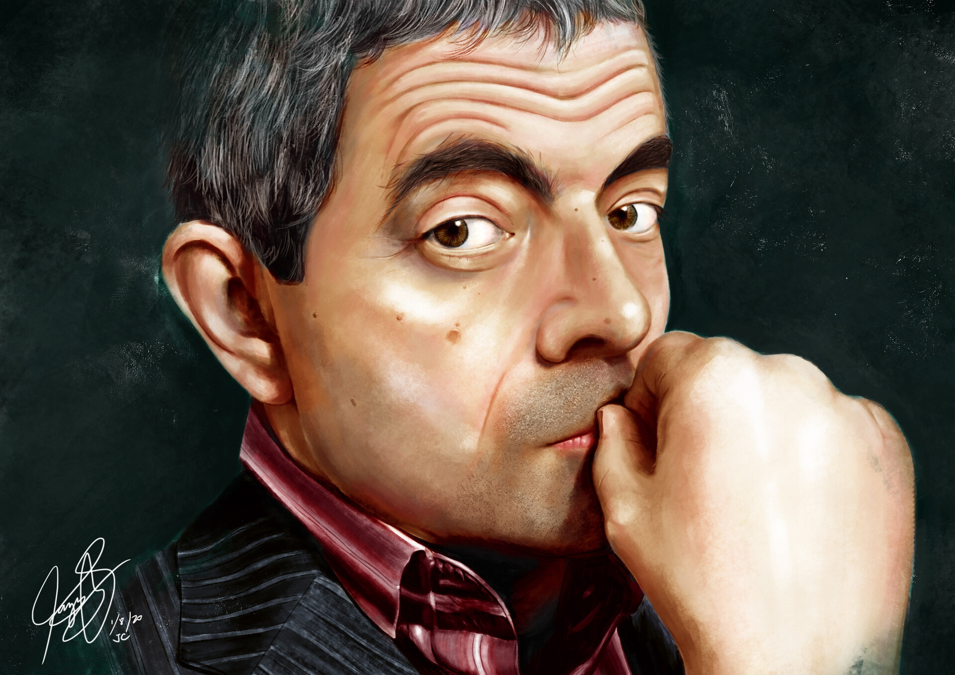 Rowan Atkinson, Fan art, Artstation, 1920x1360 HD Desktop