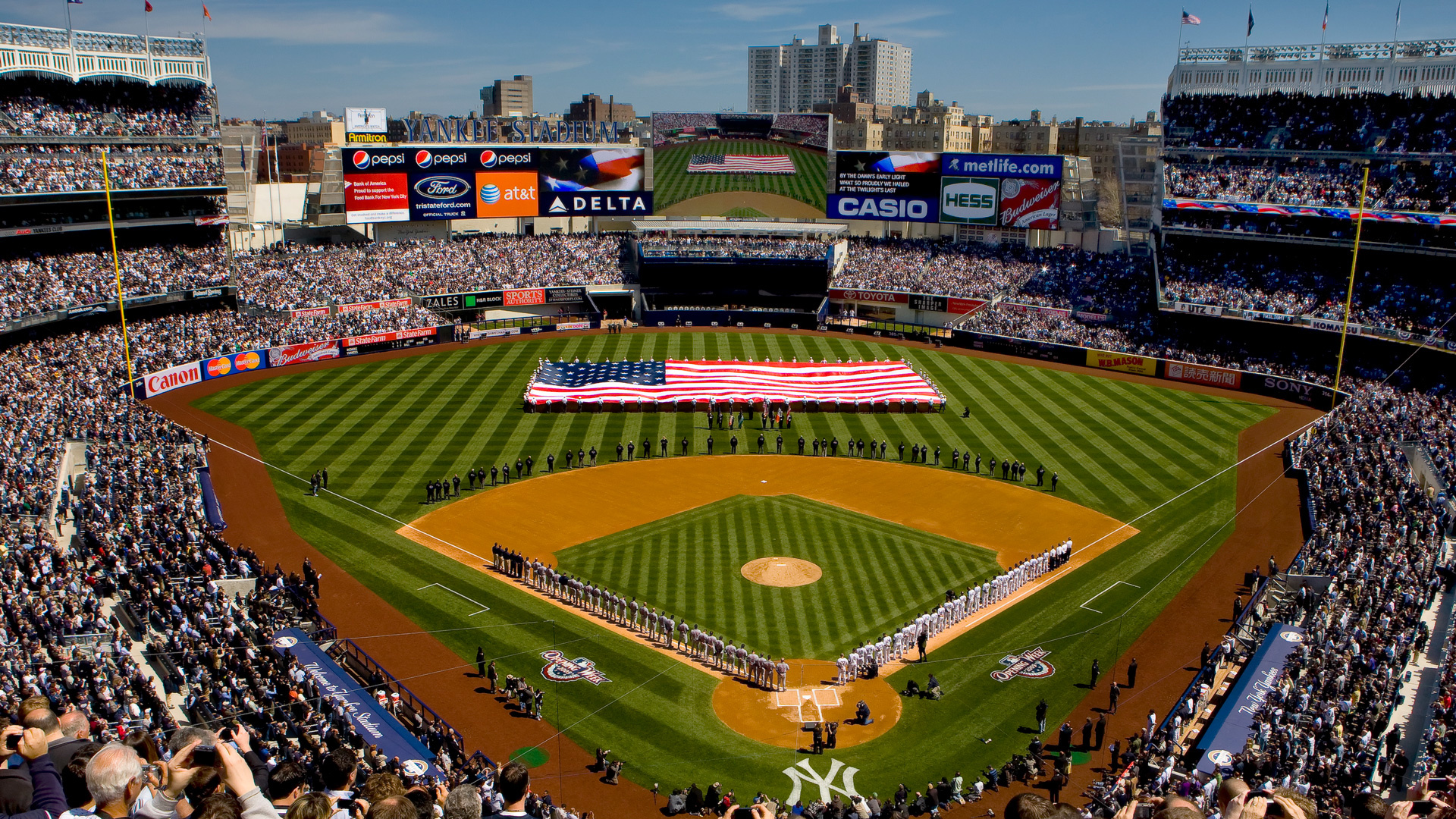 Yankee Stadium iPhone, Home team spirit, Sports mobile view, NYC baseball, Fan memorabilia, 1920x1080 Full HD Desktop