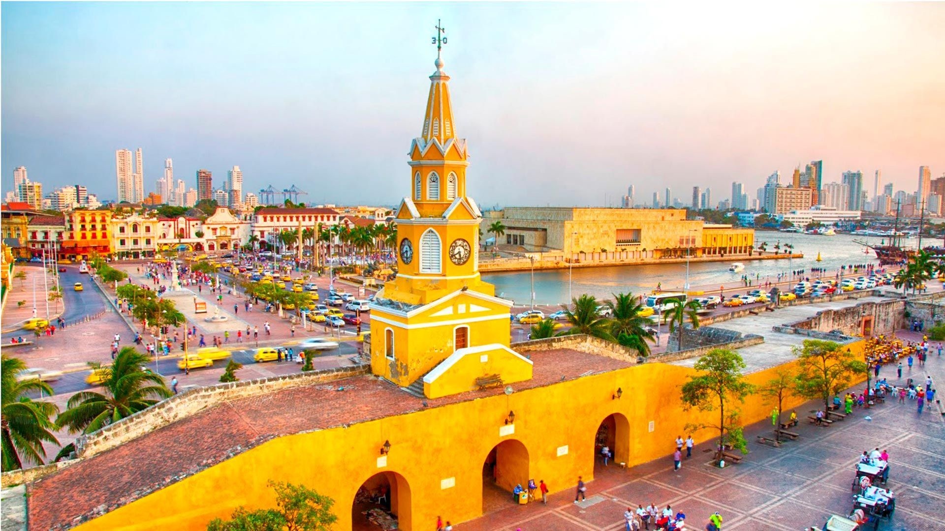 Cartagena, Colombia, Captivating backdrops, Stunning architecture, Vibrant colors, 1920x1080 Full HD Desktop