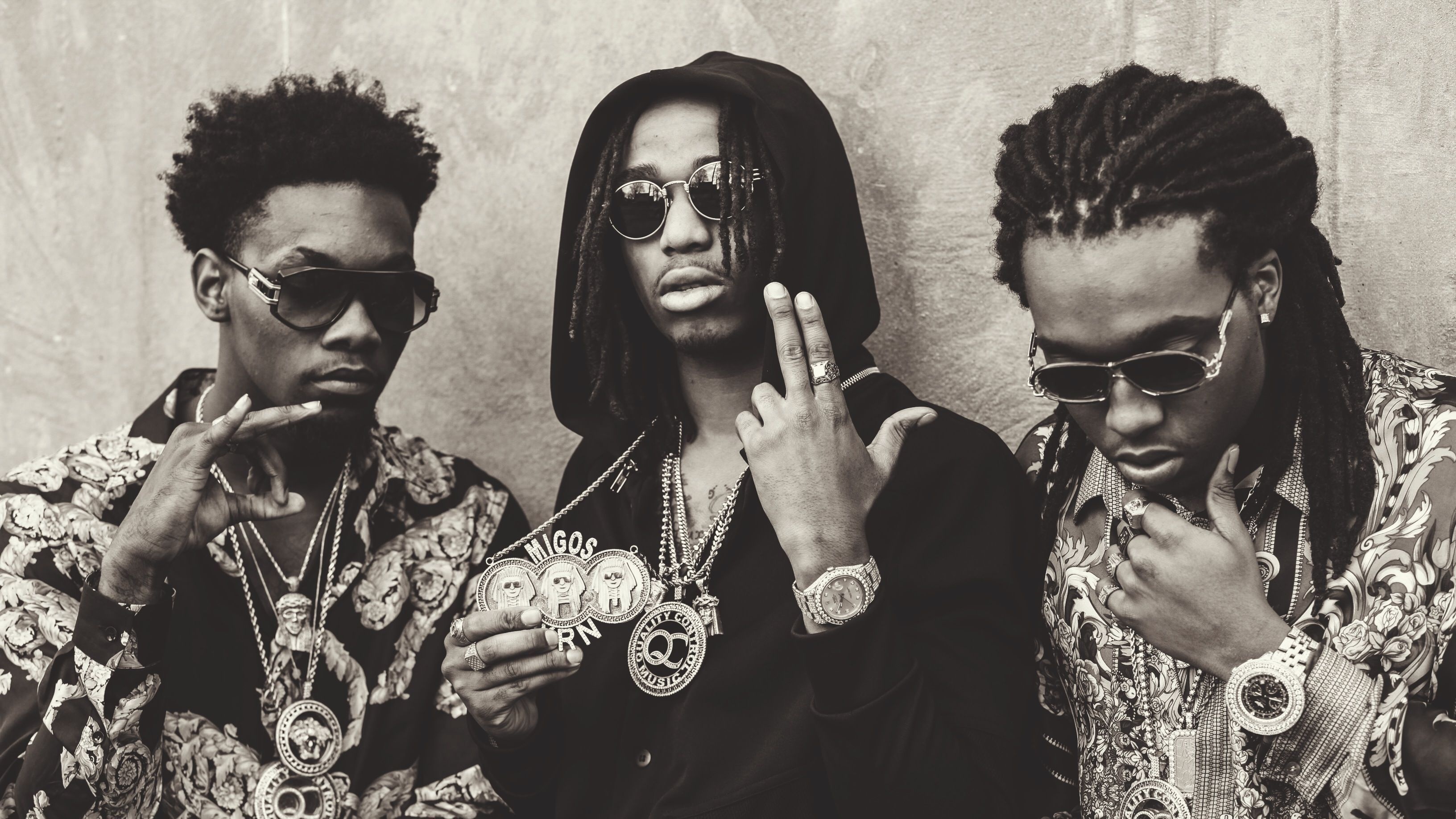 Migos, Hip hop trio, Vibrant wallpapers, 3270x1840 HD Desktop