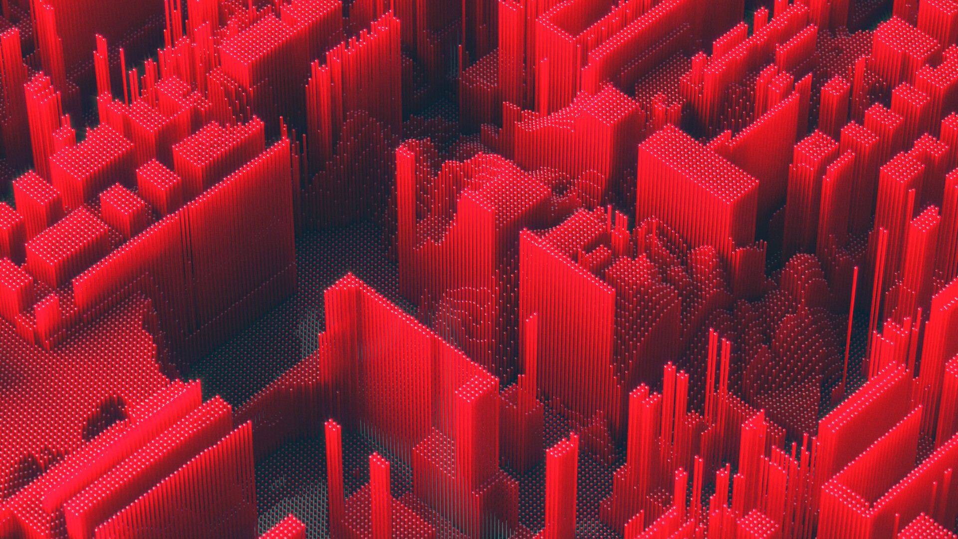 Geometric Abstract, Red abstract design, Geometry-inspired wallpaper, Unique visuals, 1920x1080 Full HD Desktop