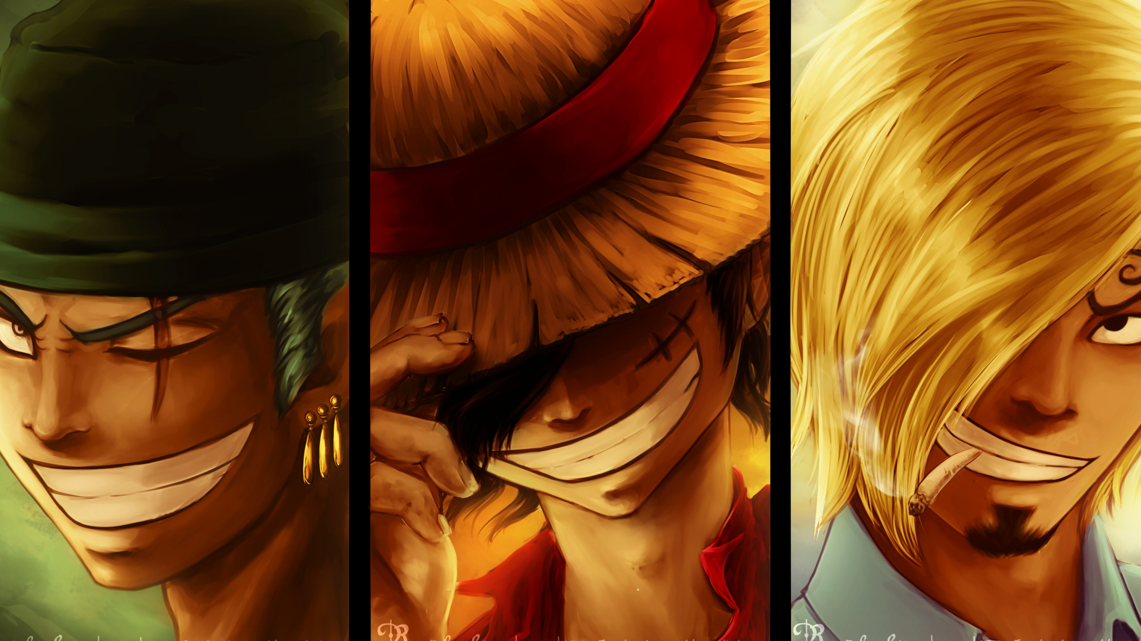 Roronoa Zoro and Sanji, Monkey D. Luffy Wallpaper, 3840x2160 4K Desktop