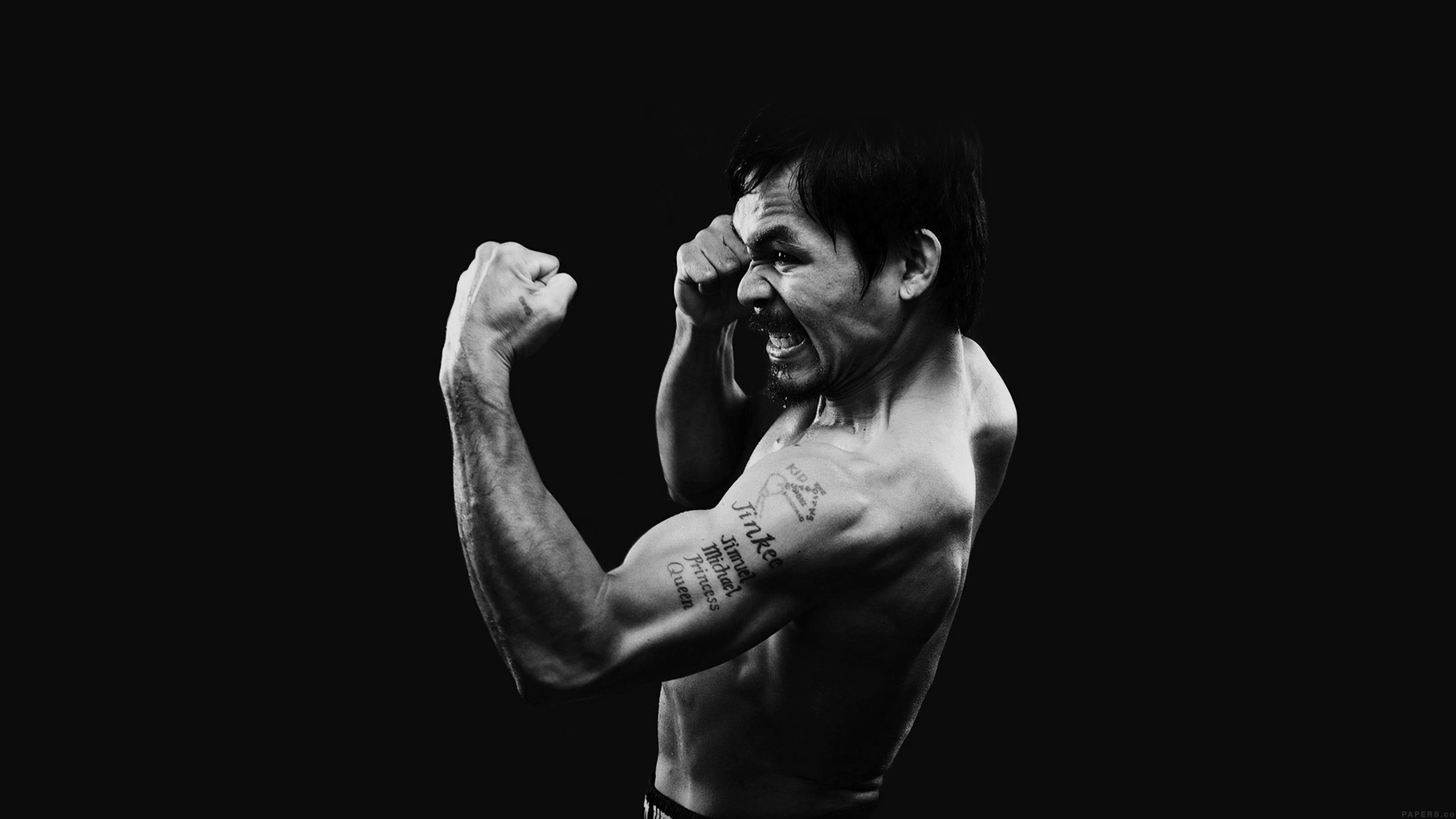 Manny Pacquiao, Dark boxing legend, Powerful presence, Imposing figure, 3840x2160 4K Desktop