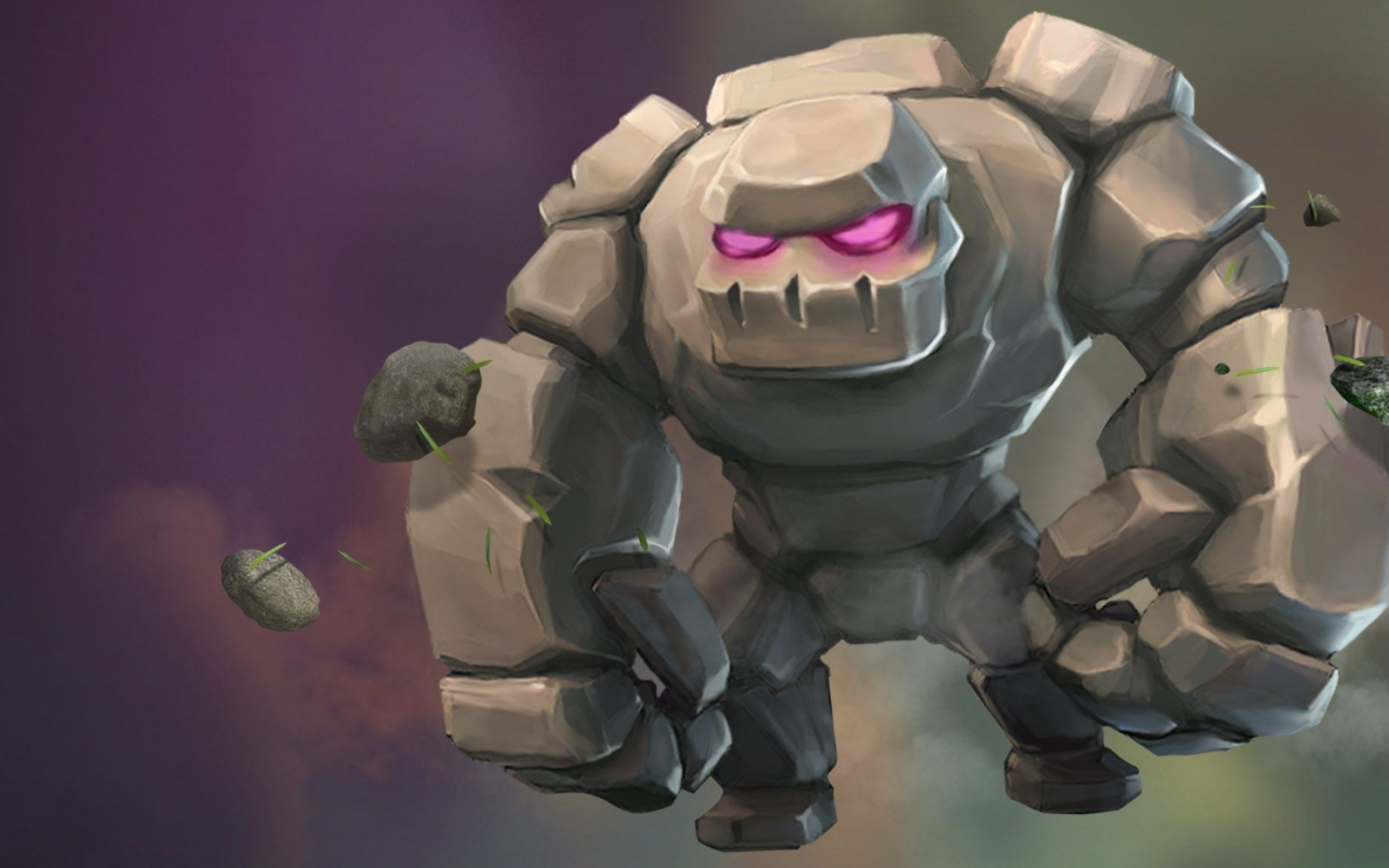 Clash Royale Golem, Mobile game character, Strategic unit, Tower-crushing force, 2050x1280 HD Desktop