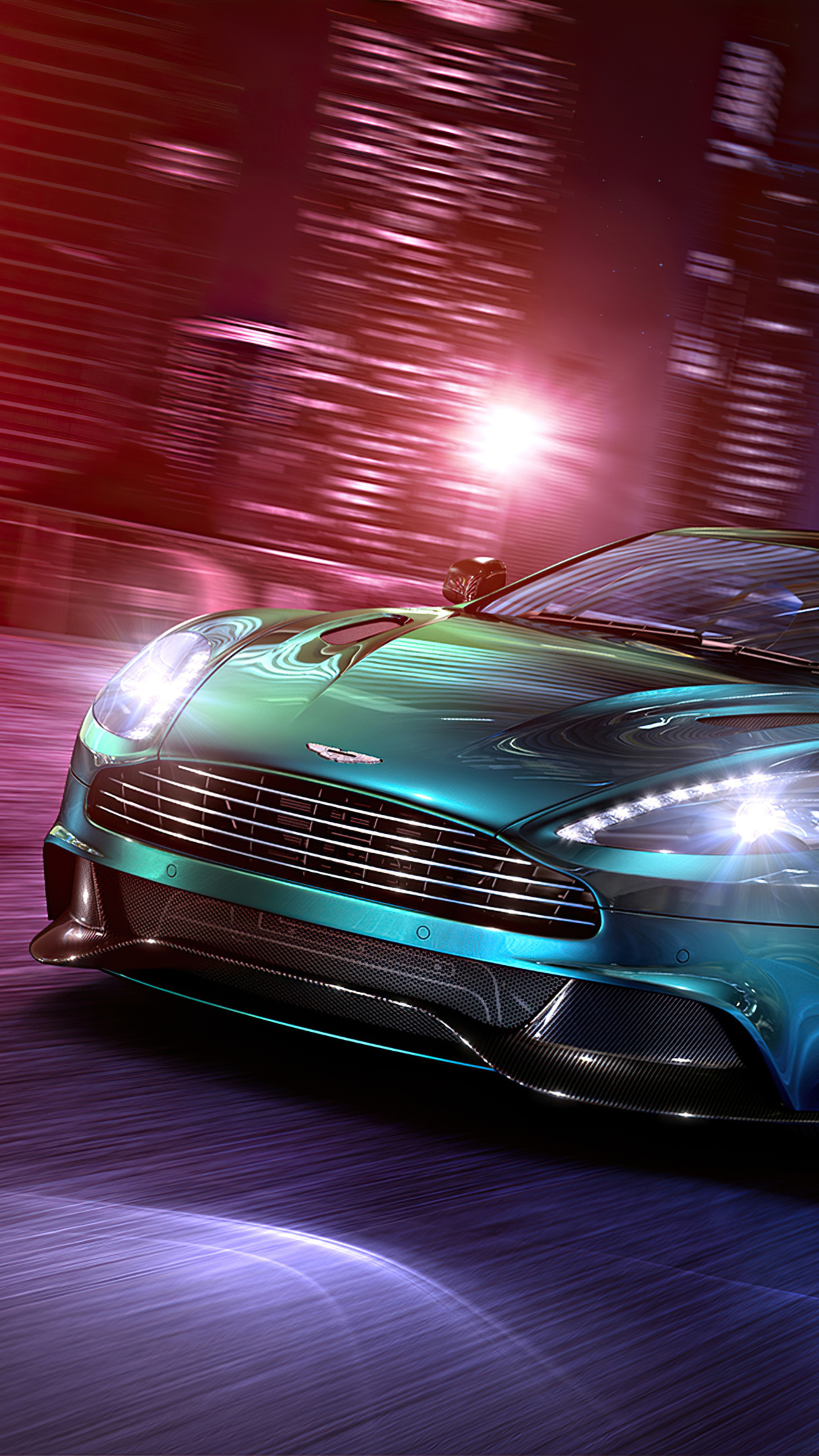 Aston Martin Vanquish, City reflections, Sony Xperia X, 4K wallpapers, 2160x3840 4K Phone