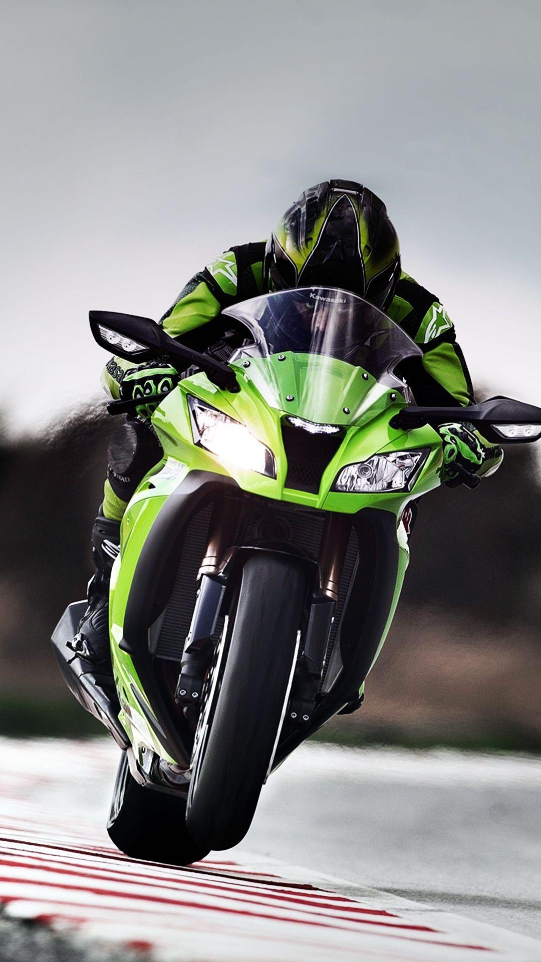 Kawasaki Ninja ZX-10R, Motorcycle Racing Wallpaper, 1080x1920 Full HD Phone