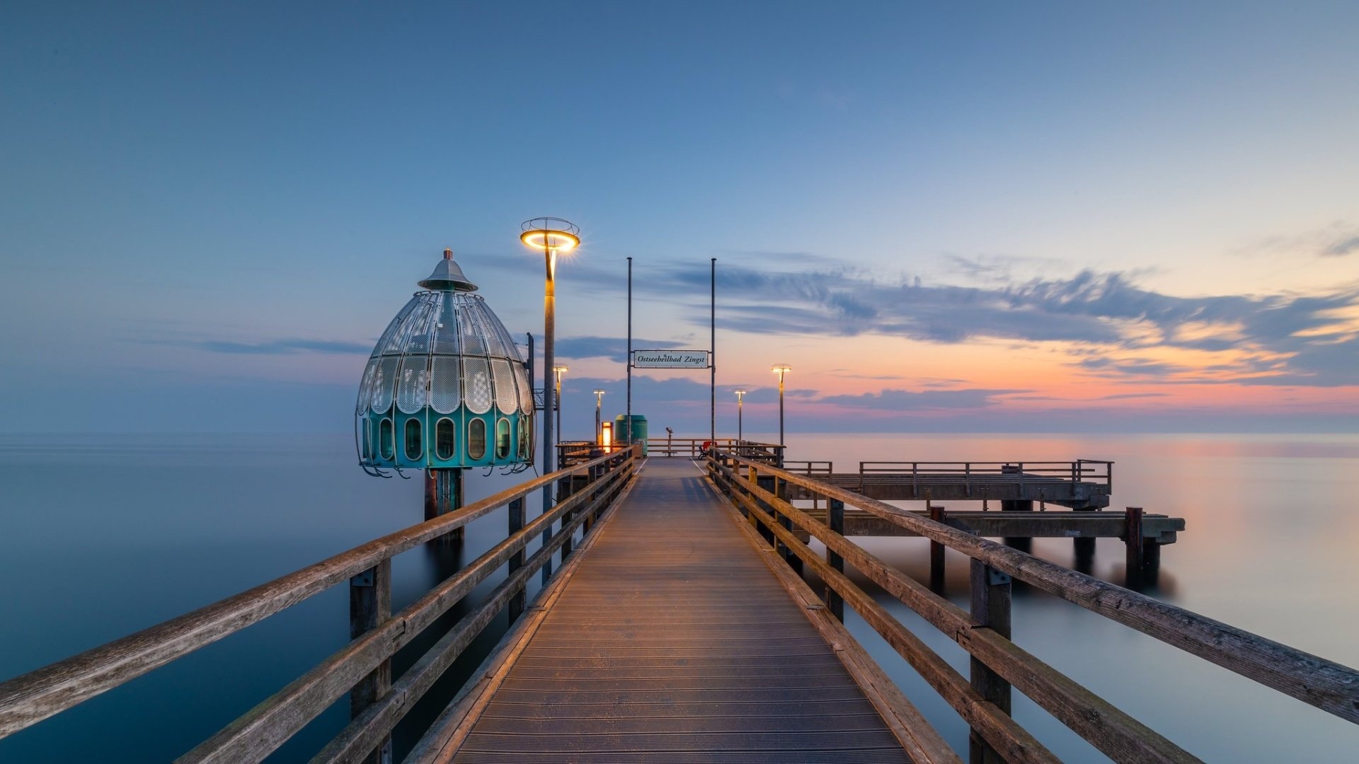 Pier Zinnowitz, Baltic Sea Wallpaper, 1920x1080 Full HD Desktop