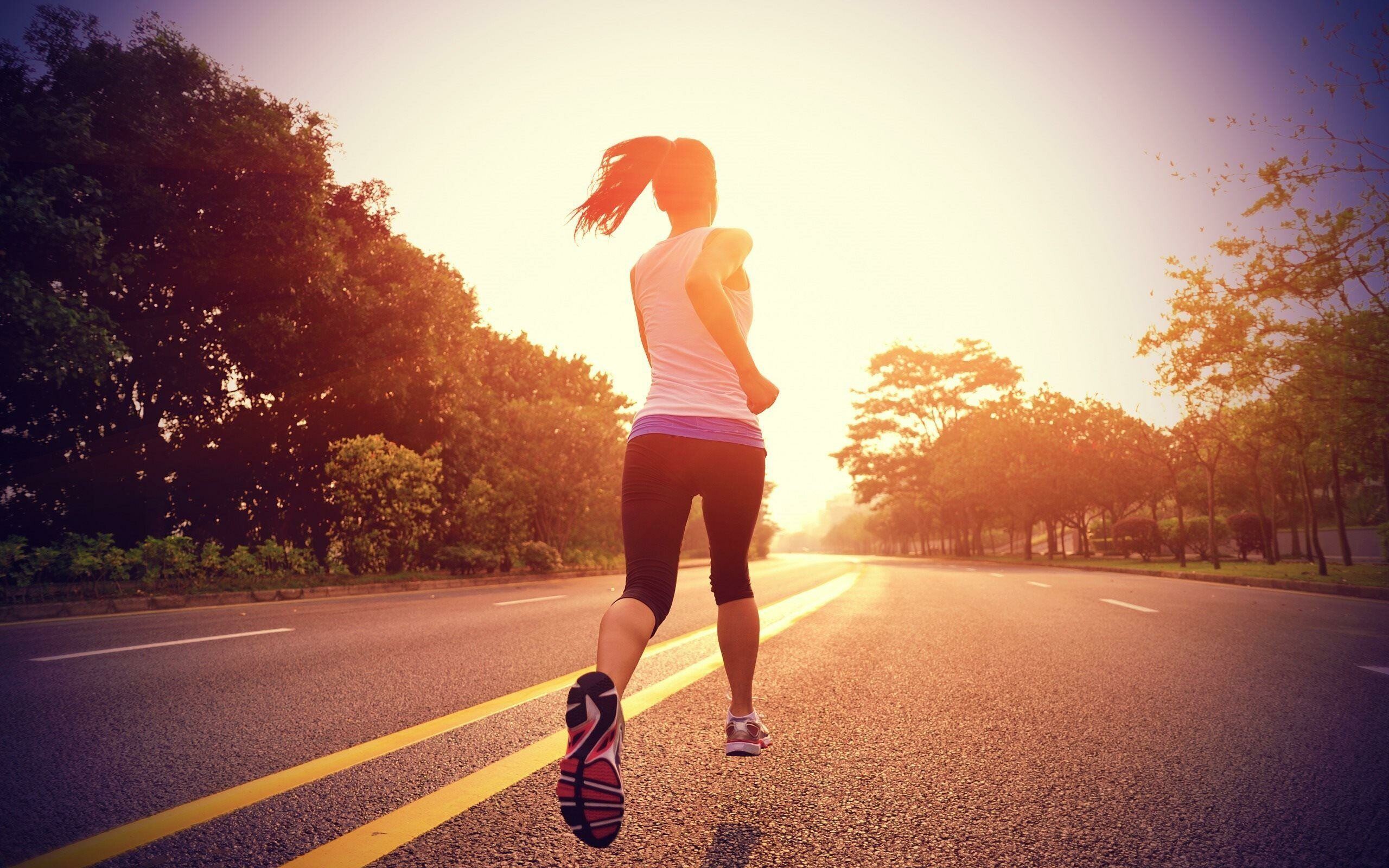 Empowered female runners, Running camaraderie, Fitness empowerment, Celebrating athleticism, 2560x1600 HD Desktop