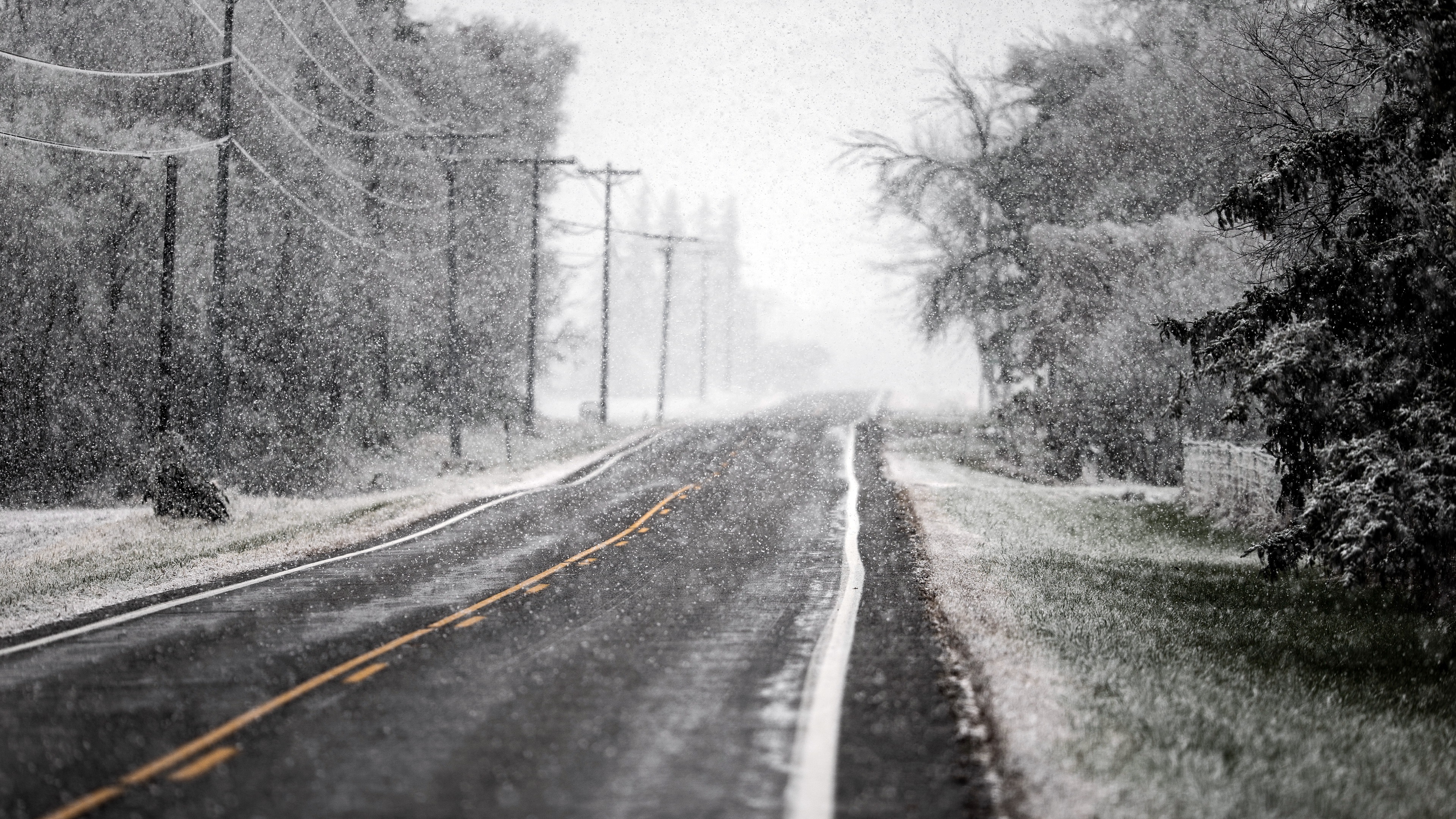 Road, Ice Storm Wallpaper, 3840x2160 4K Desktop