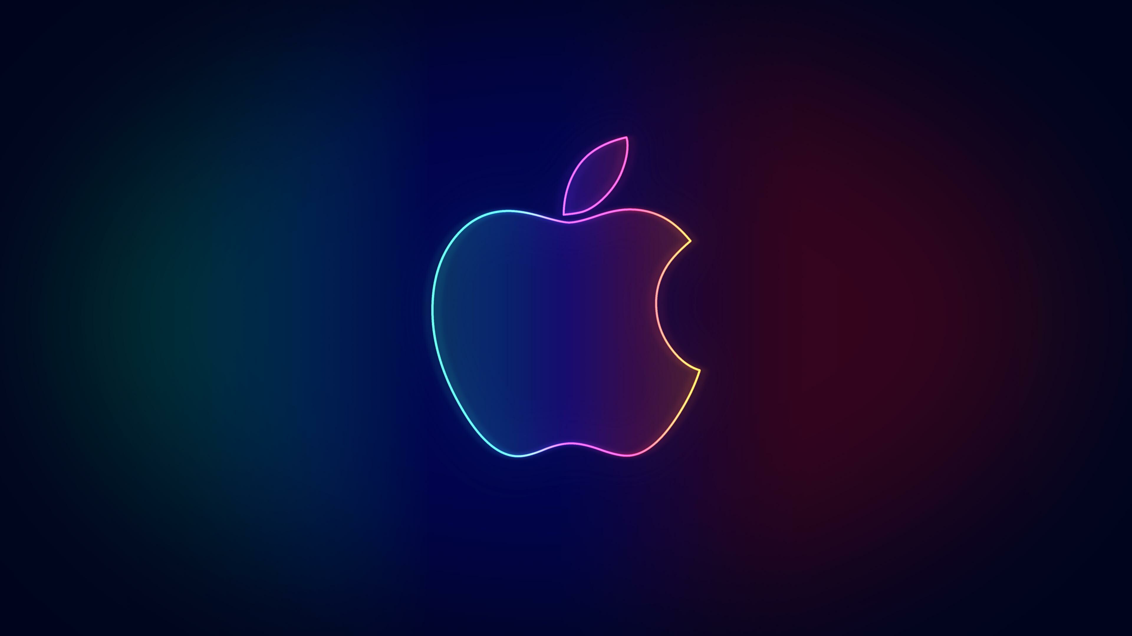 Neon, Apple Logo Wallpaper, 3840x2160 4K Desktop