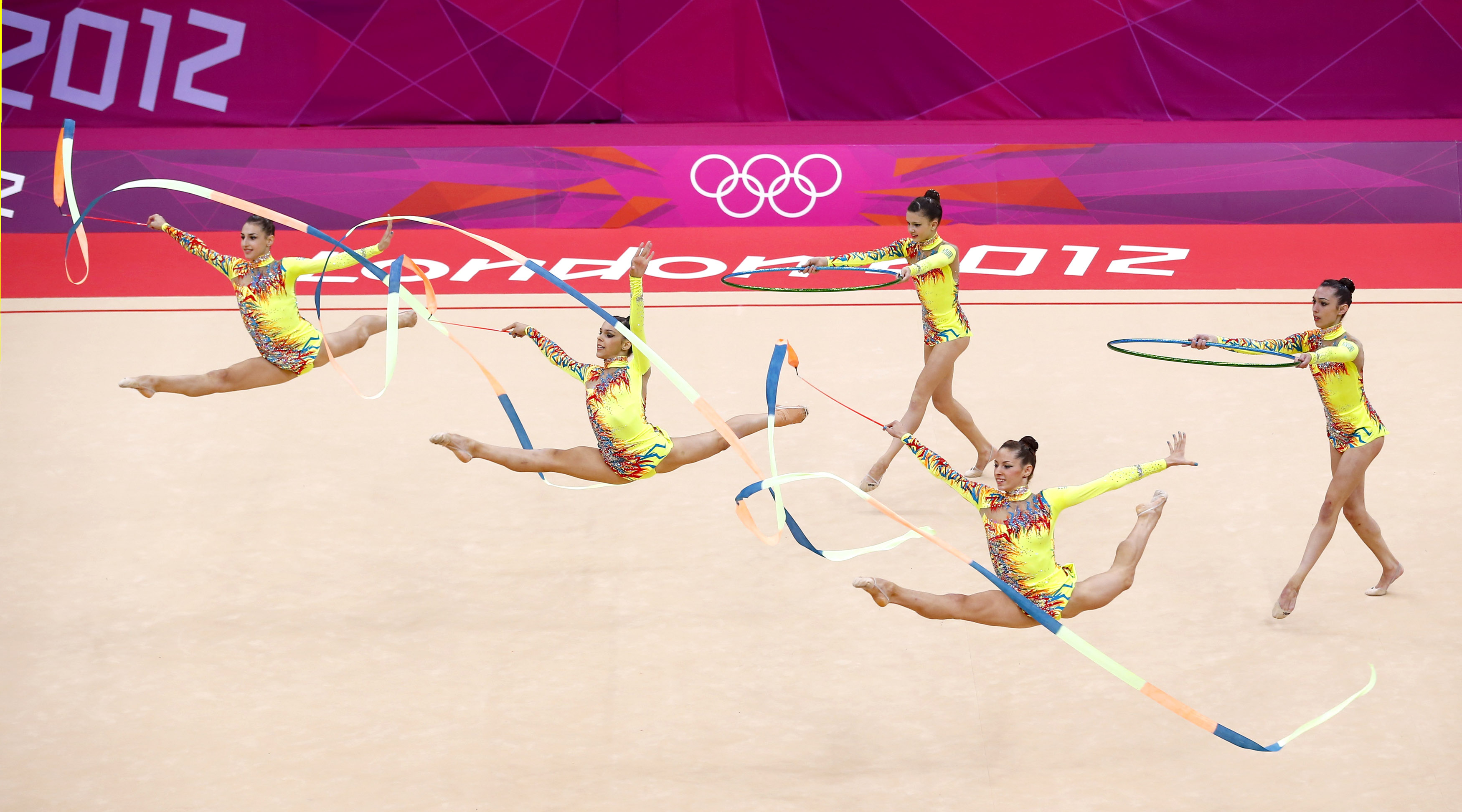 2012 London Summer Olympics, Rhythmic Gymnastics Wallpaper, 3500x1950 HD Desktop