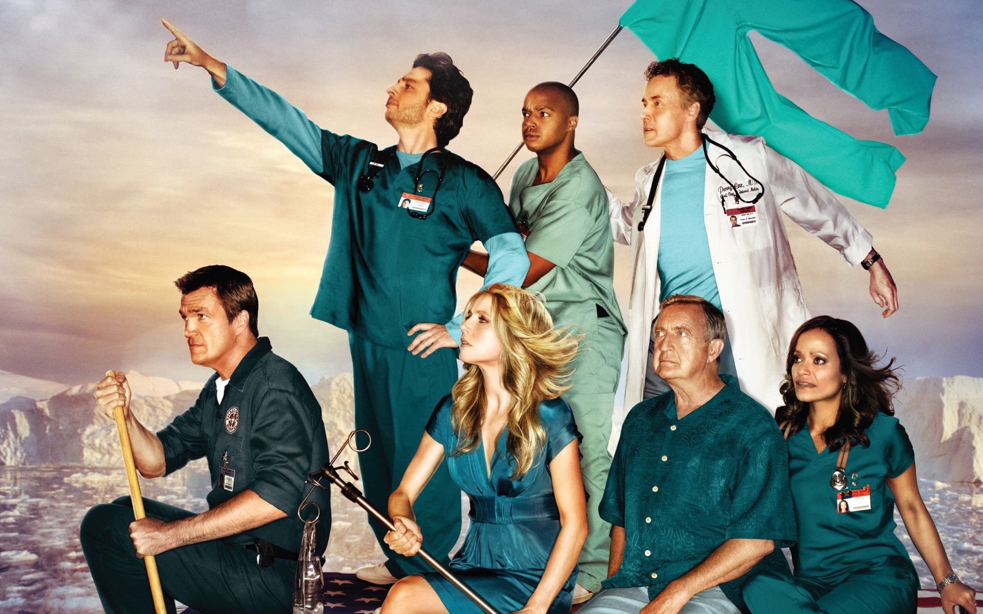 John C. McGinley, Scrubs cast, TV series, 1920x1200 HD Desktop