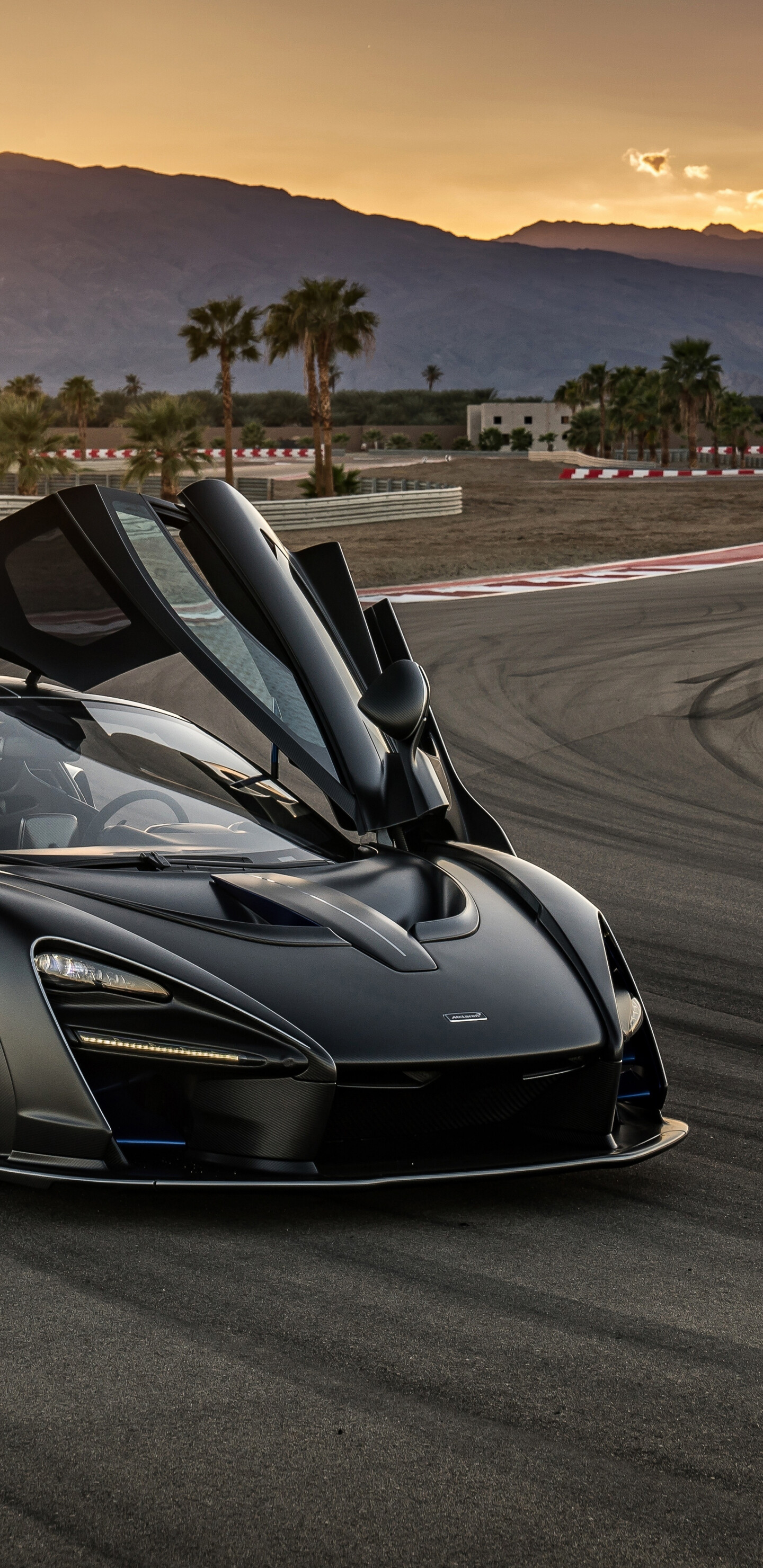 McLaren Auto, Black McLaren Senna, Road wallpaper, Sleek and powerful, 1440x2960 HD Phone