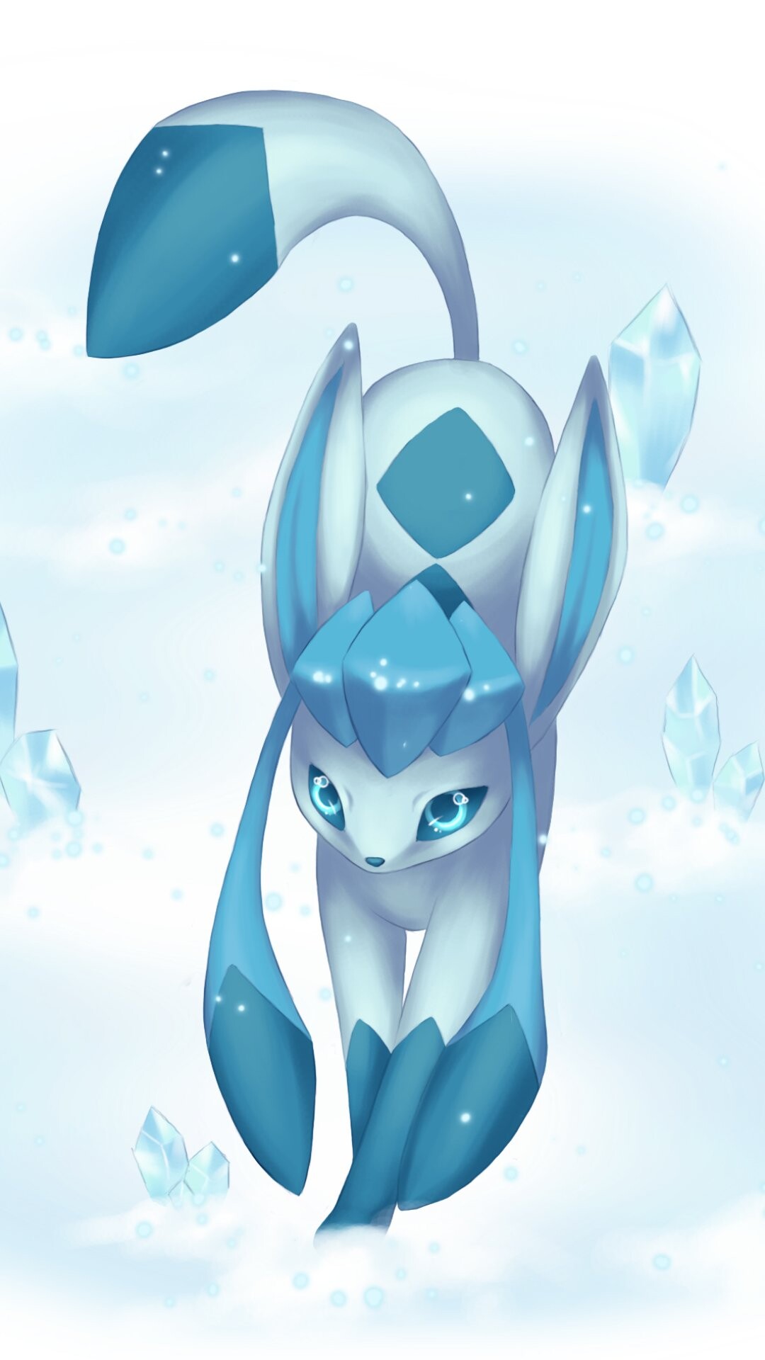 Anime-style Pokmon, Glaceon's charm, Japanese art influence, Fan-favorite character, 1080x1920 Full HD Phone