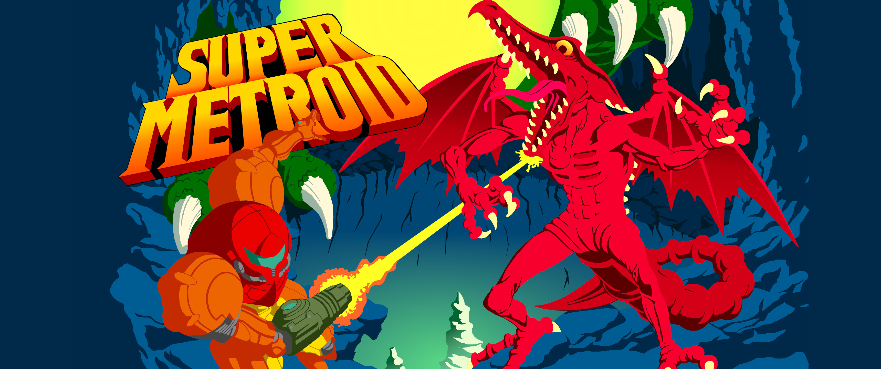 Super Metroid, Metroid Dread Wallpaper, 3440x1440 Dual Screen Desktop