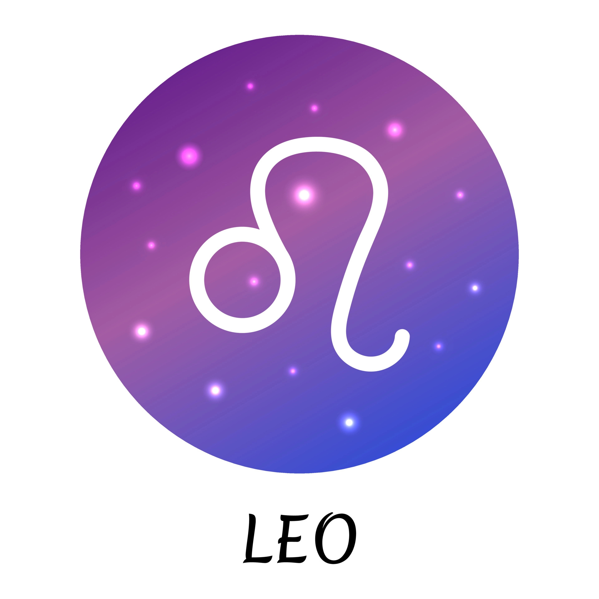 Zodiac sign leo, Starry gradient design, 1920x1920 HD Phone