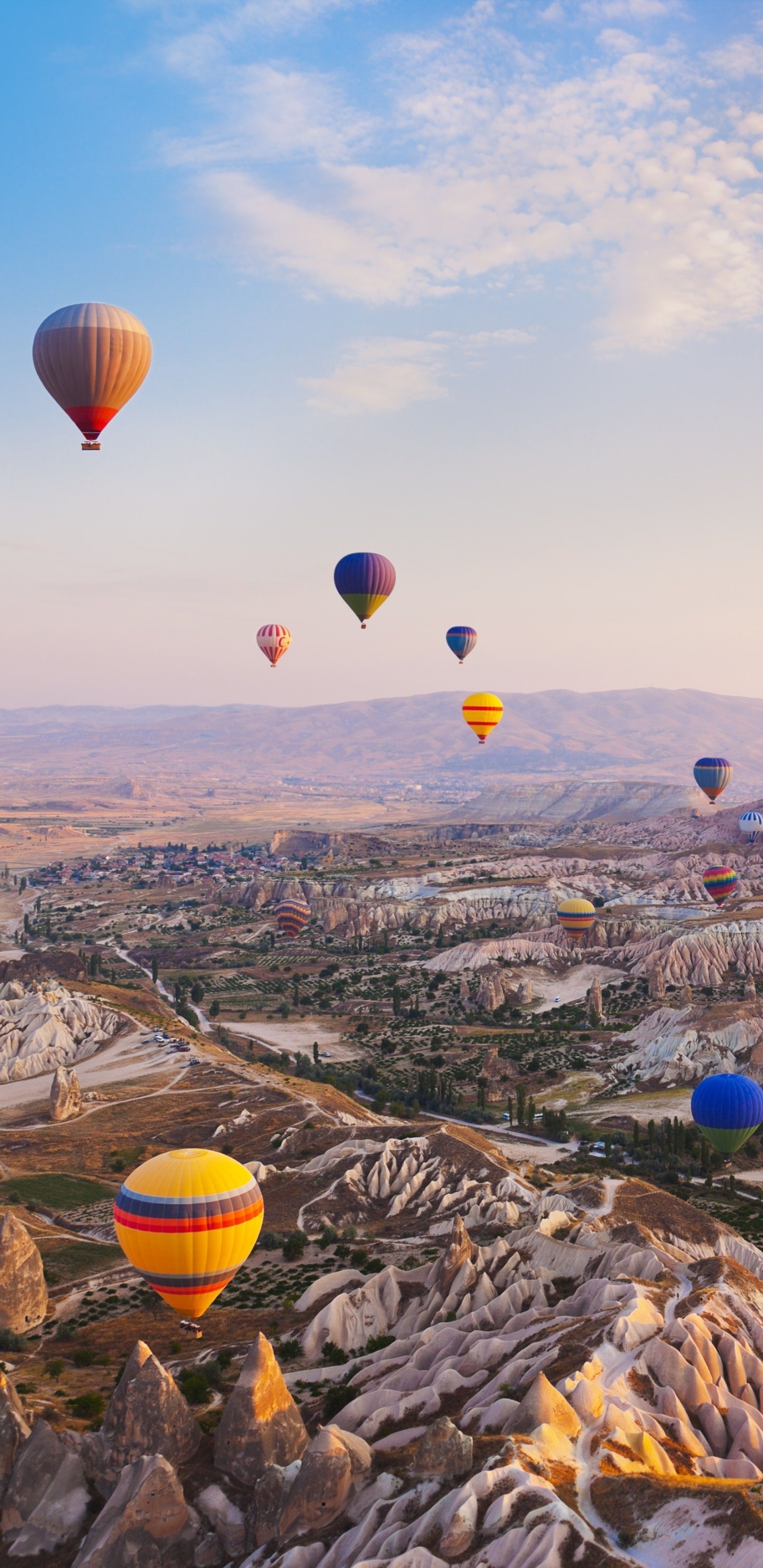 Vehicle: hot air balloon, Air travel, Aerial adventure, Floating transport, 1440x2960 HD Phone