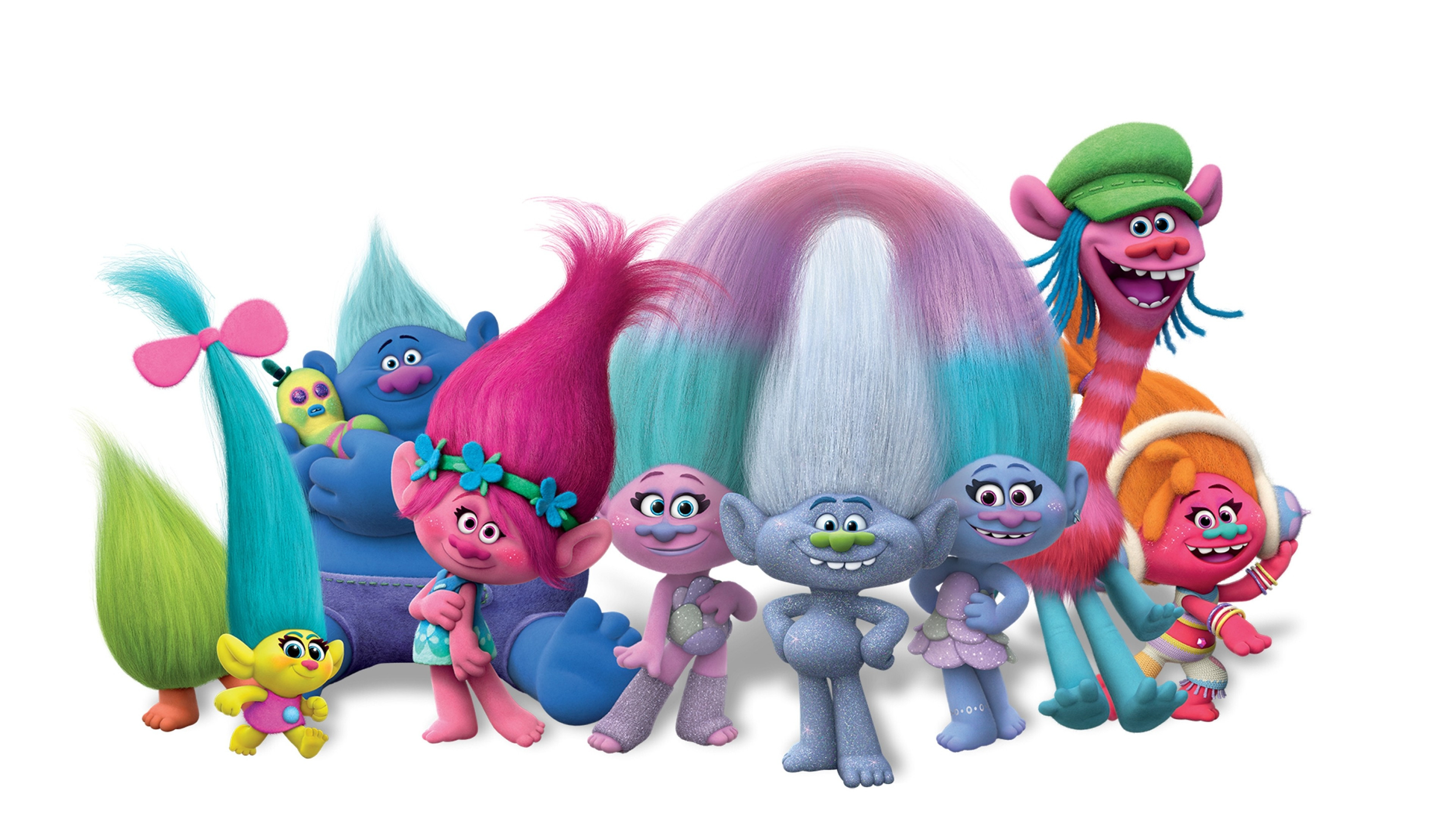 DreamWorks, Trolls, Animation characters, 3840x2160 4K Desktop