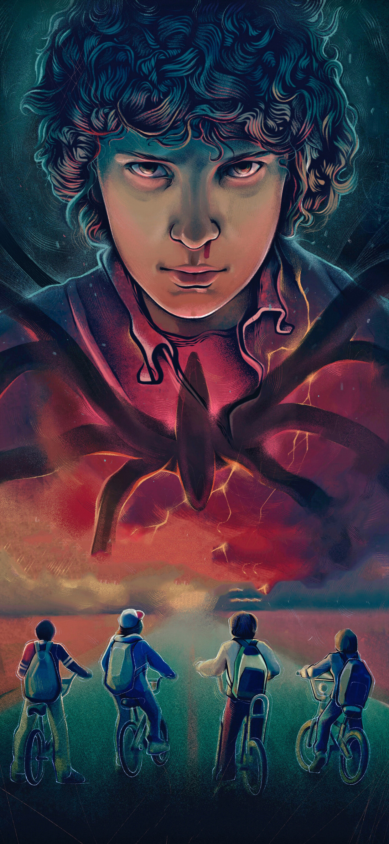 Stranger Things, Season 3, Eleven art, iPhone XS Max, 1250x2690 HD Phone