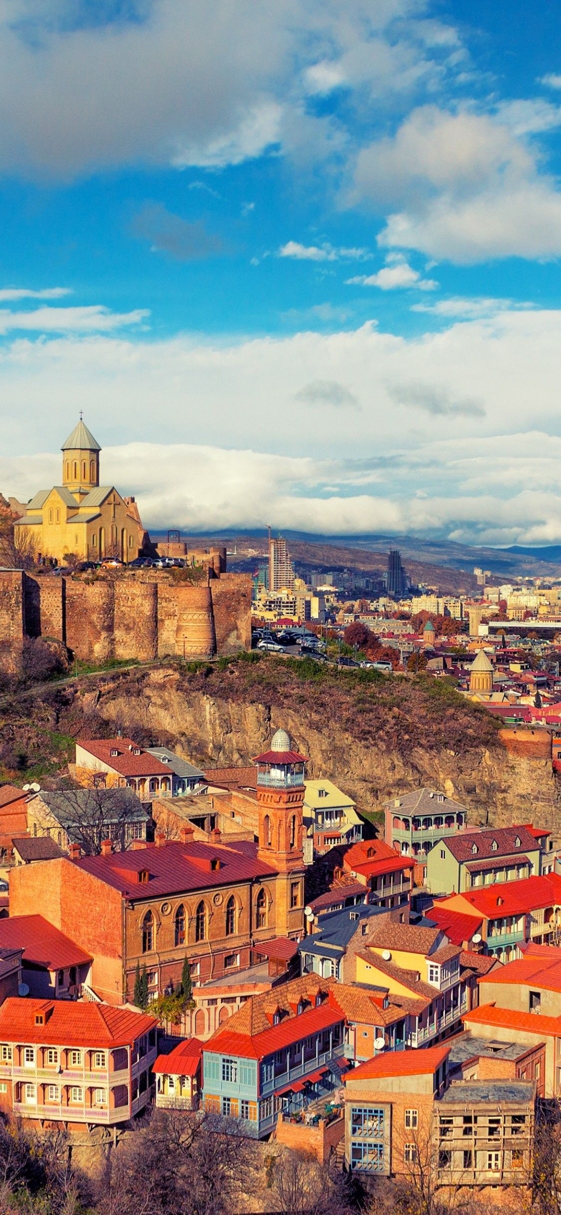 Tbilisi, Captivating cityscape, Cultural immersion, Georgian capital, 1130x2440 HD Phone