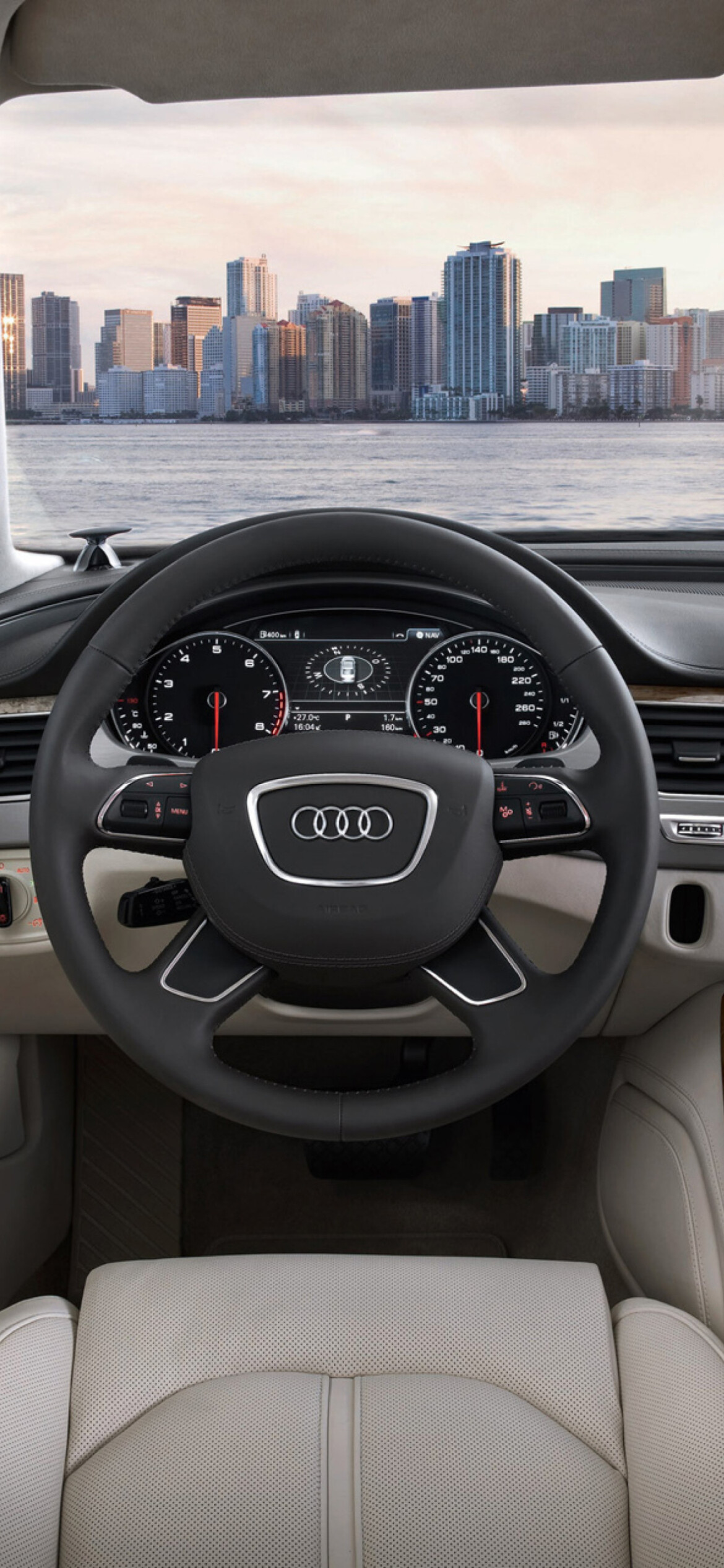 Audi A8, Exquisite interior, iPhone 11 wallpaper, Stunning design, 1170x2540 HD Phone