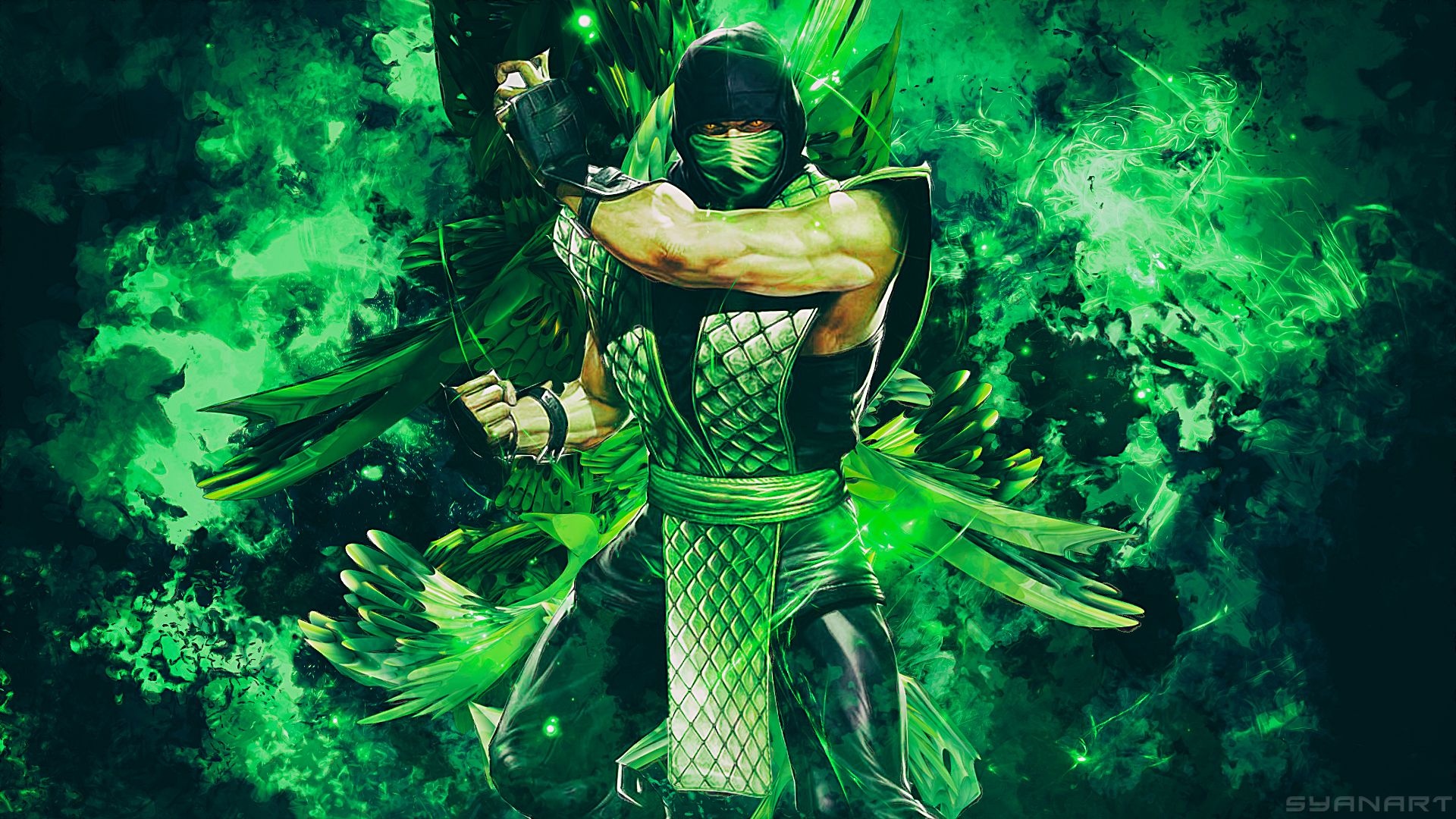 Reptile, Mortal Kombat, Klassic ninjas, Syanart, 1920x1080 Full HD Desktop