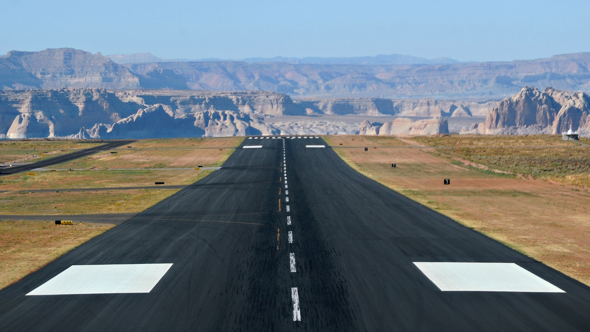 Long runway, Aerial perspective, High-speed planes, Asphalt surface, 1920x1080 Full HD Desktop