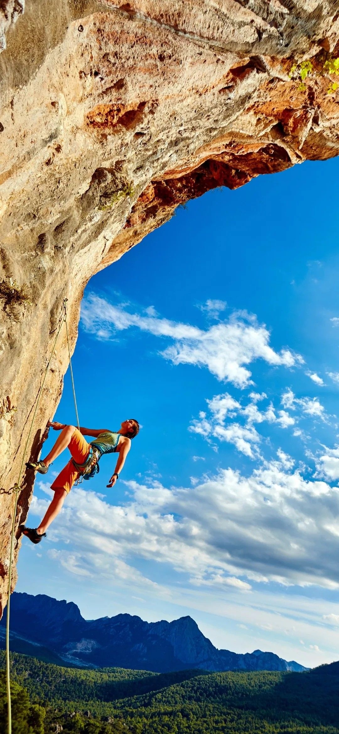 Proper belay stance, Rock Climbing Wallpaper, 1080x2340 HD Phone