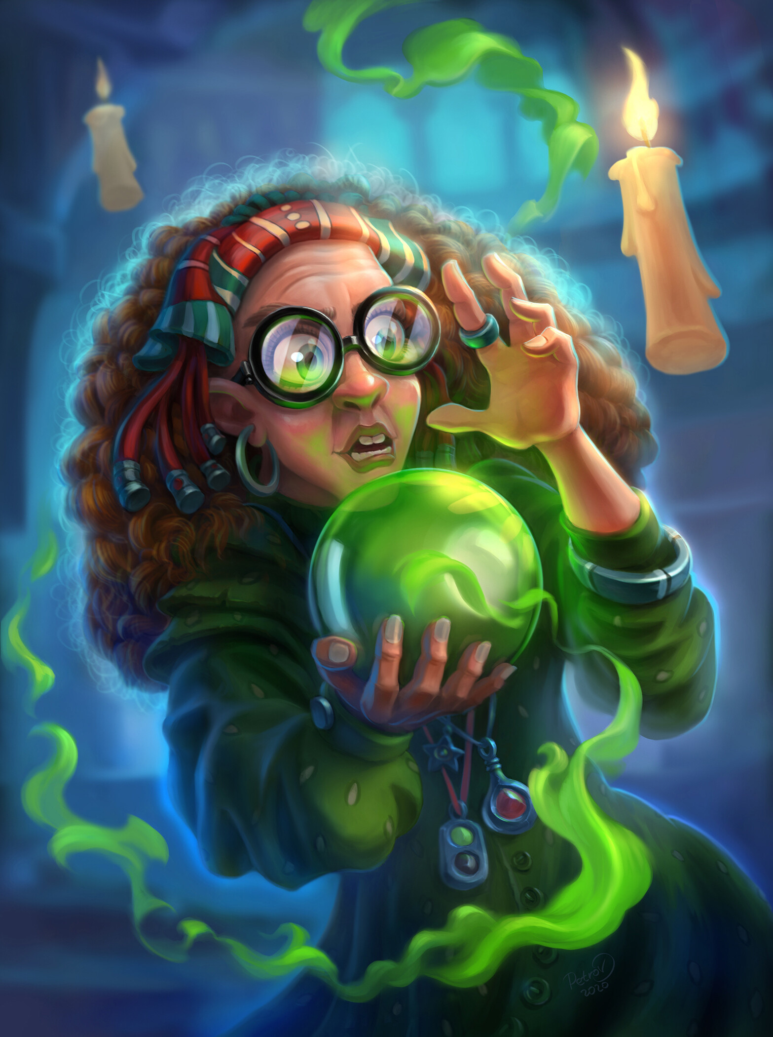 Oleksii Petrov fanart, Sybill Trelawney, Unique artwork, Artistic interpretation, 1570x2100 HD Phone