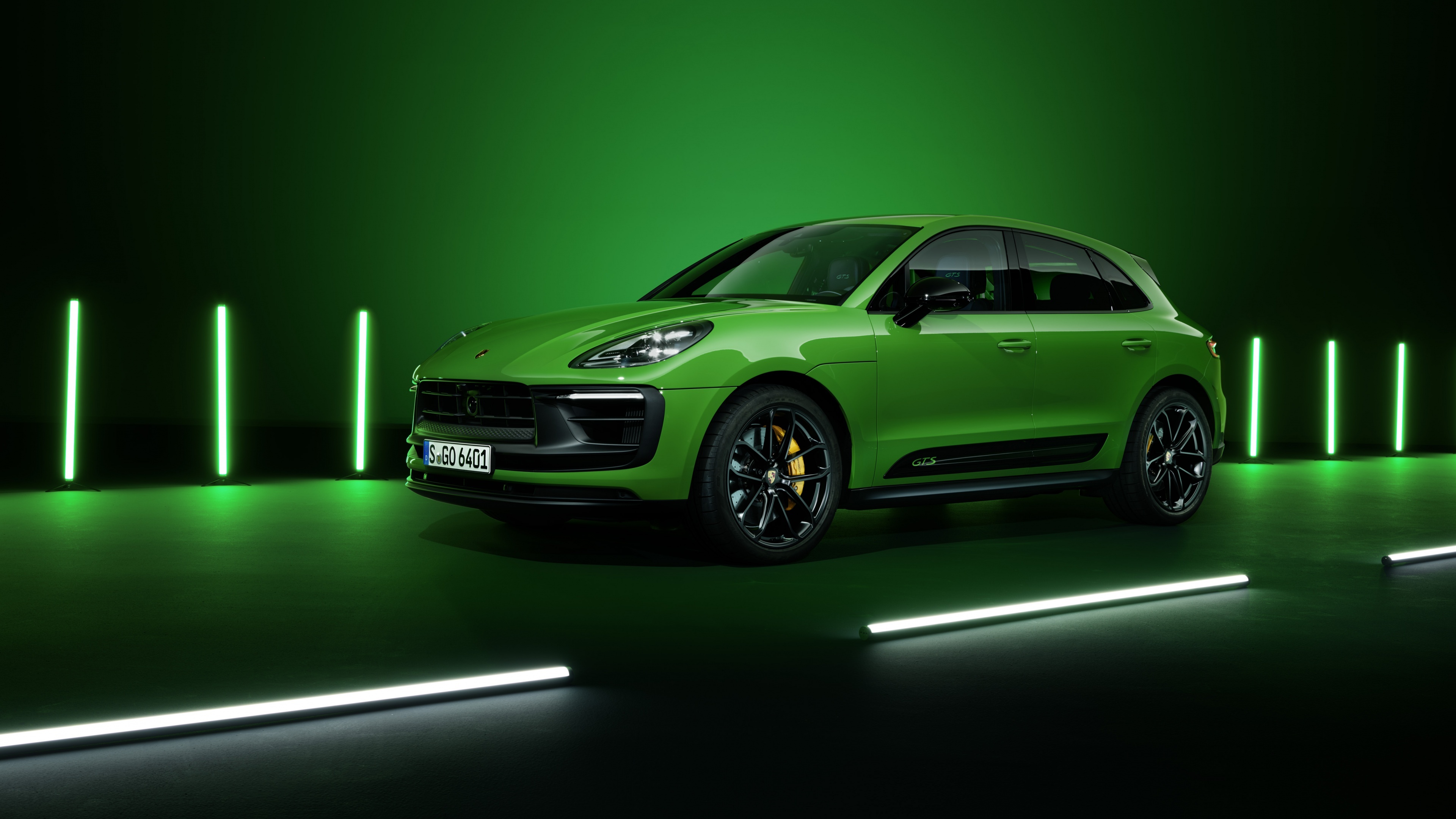 Porsche Macan, GTS wallpaper, 4K sport package, Dark background, 3840x2160 4K Desktop