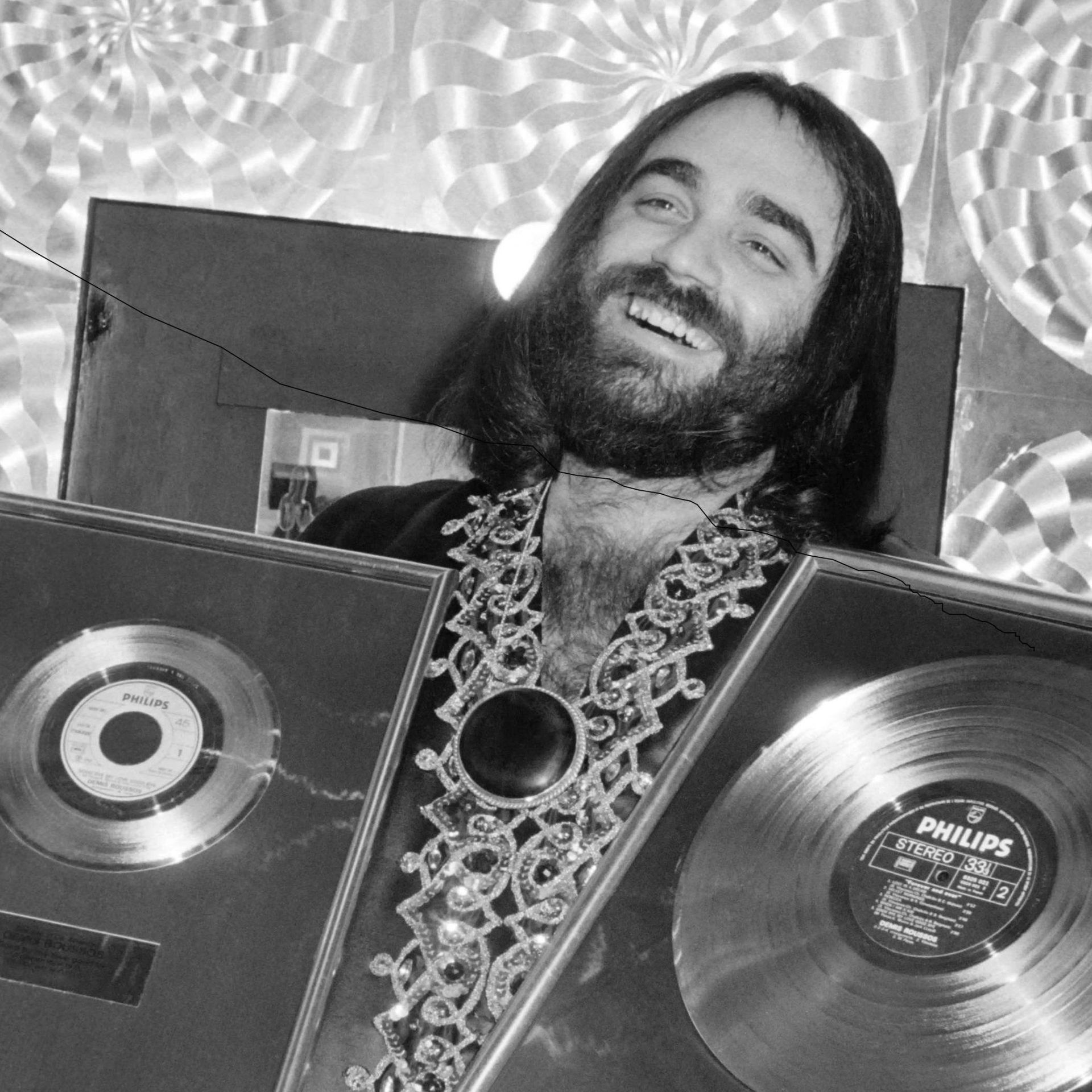 Demis Roussos, Greek singer, Legacy, RTBF, 1920x1920 HD Phone