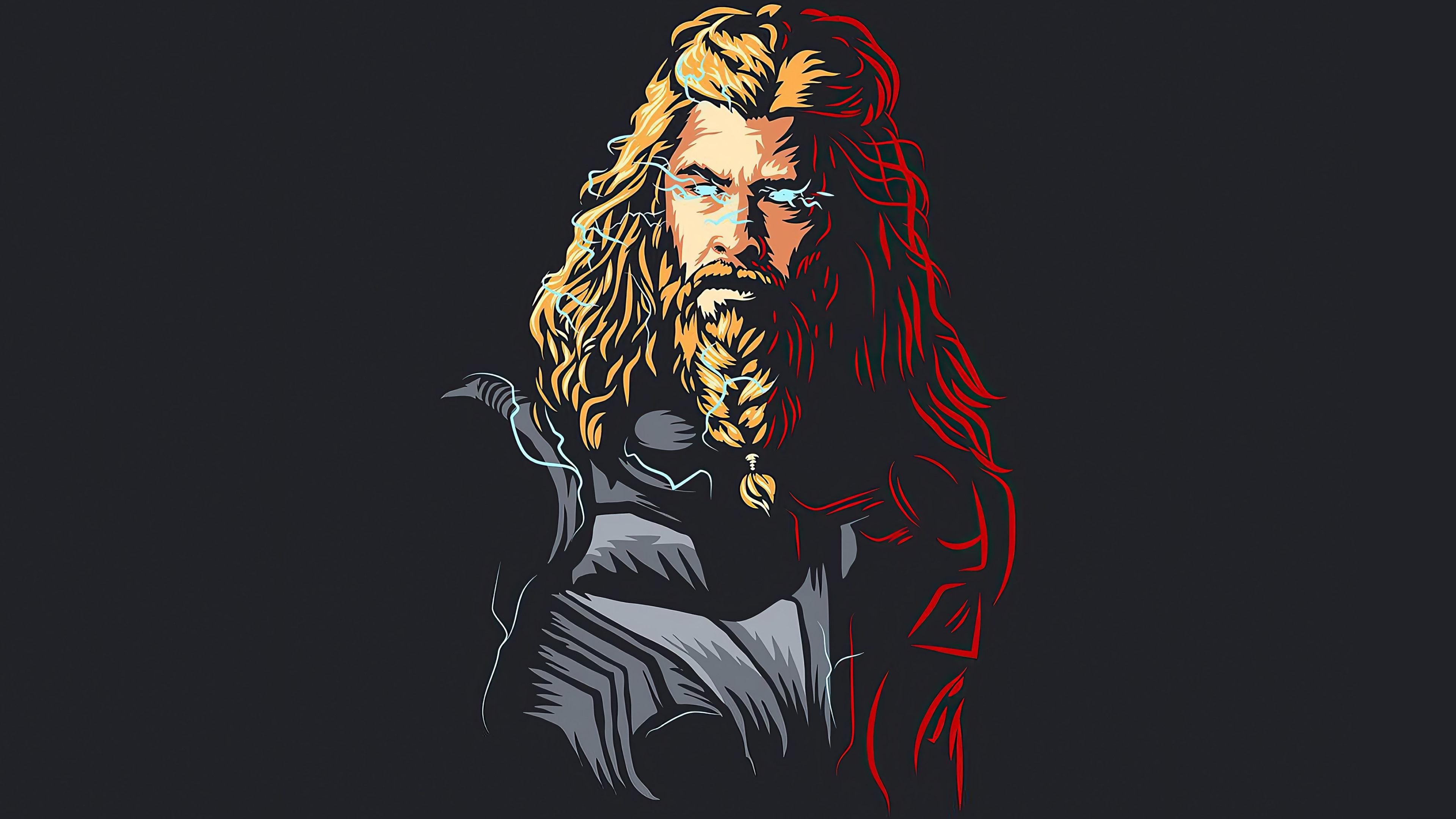 Thor, Marvel Minimalist Wallpaper, 3840x2160 4K Desktop