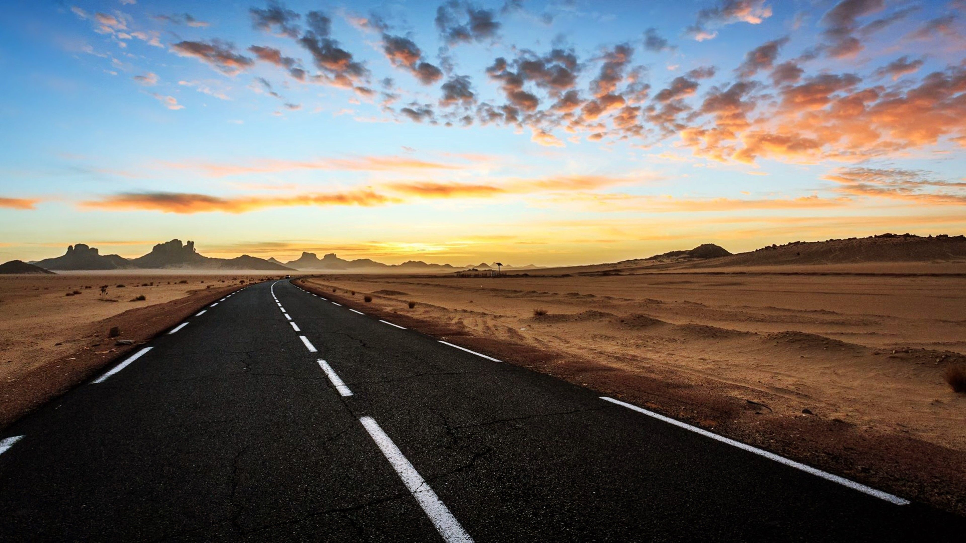 Desert, Highway Wallpaper, 3840x2160 4K Desktop