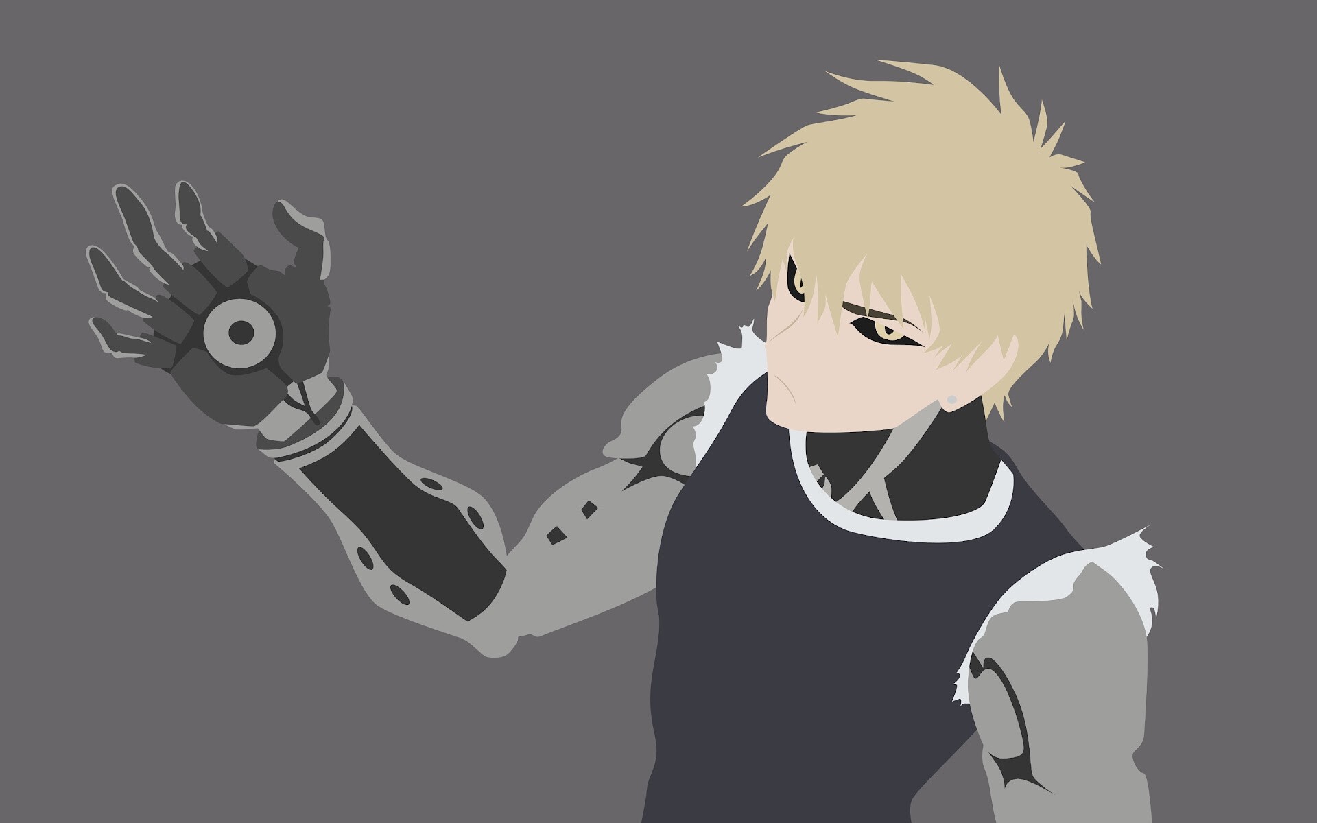 Genos, One Punch Man, Minimalistic, Desktop wallpaper, 1920x1200 HD Desktop