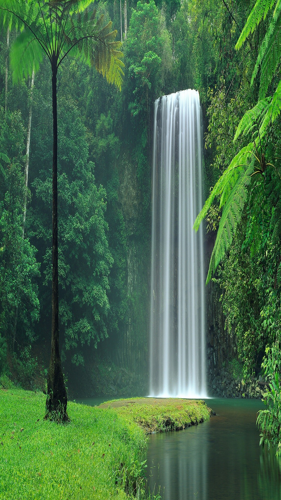 Waterfall, Calming cascade, iPhone wallpaper, Free download, 1080x1920 Full HD Phone